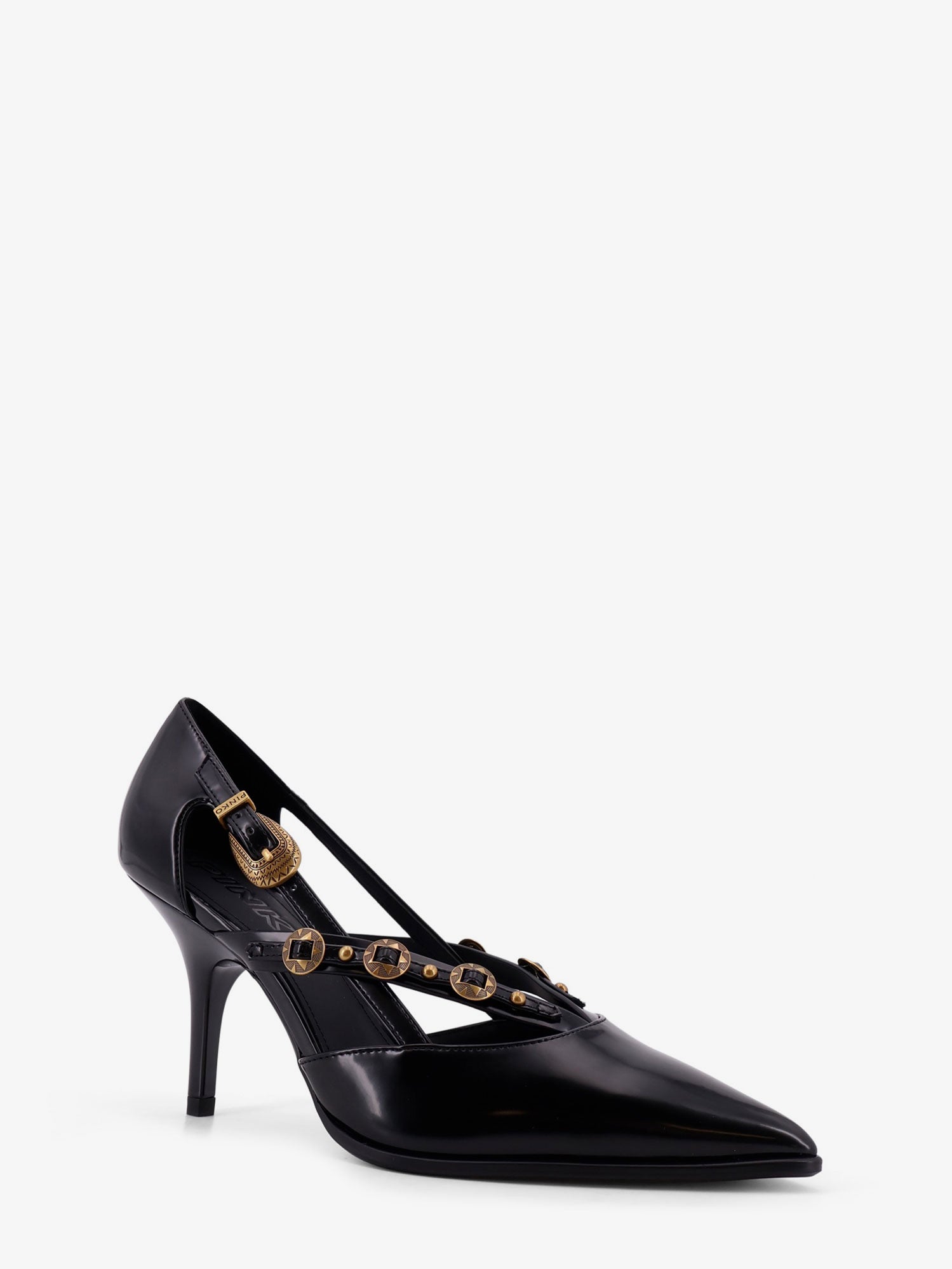 Pinko Adjustable Strap Pointed-Toe Heel — Black, view 2