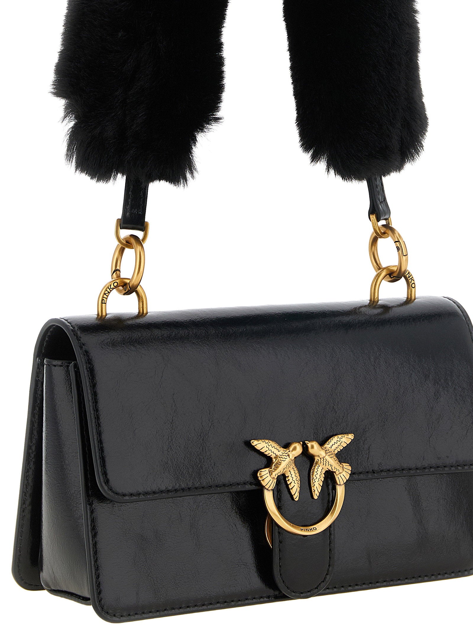 Pinko Love One Mini Shoulder Bag — Black, view 3