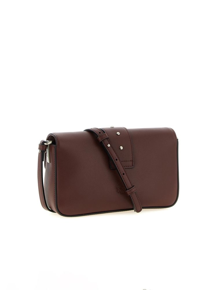 Pinko Leather Shoulder Bag — Bordeaux, view 3