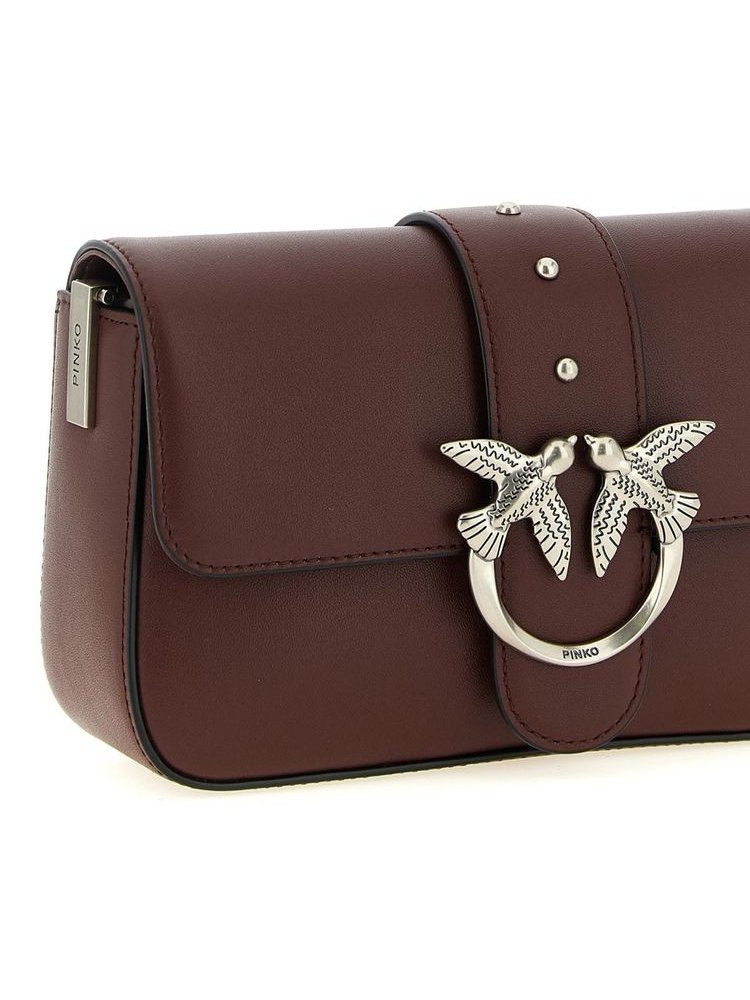Pinko Leather Shoulder Bag — Bordeaux, view 4