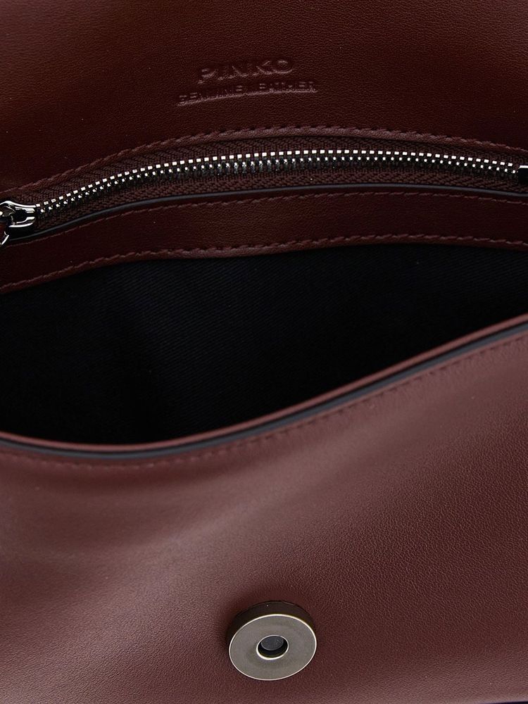 Pinko Leather Shoulder Bag — Bordeaux, view 5