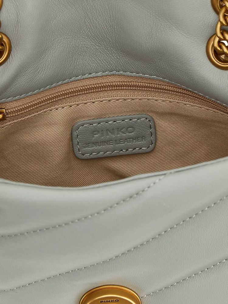 Pinko Leather Shoulder Bag — Gray, view 4