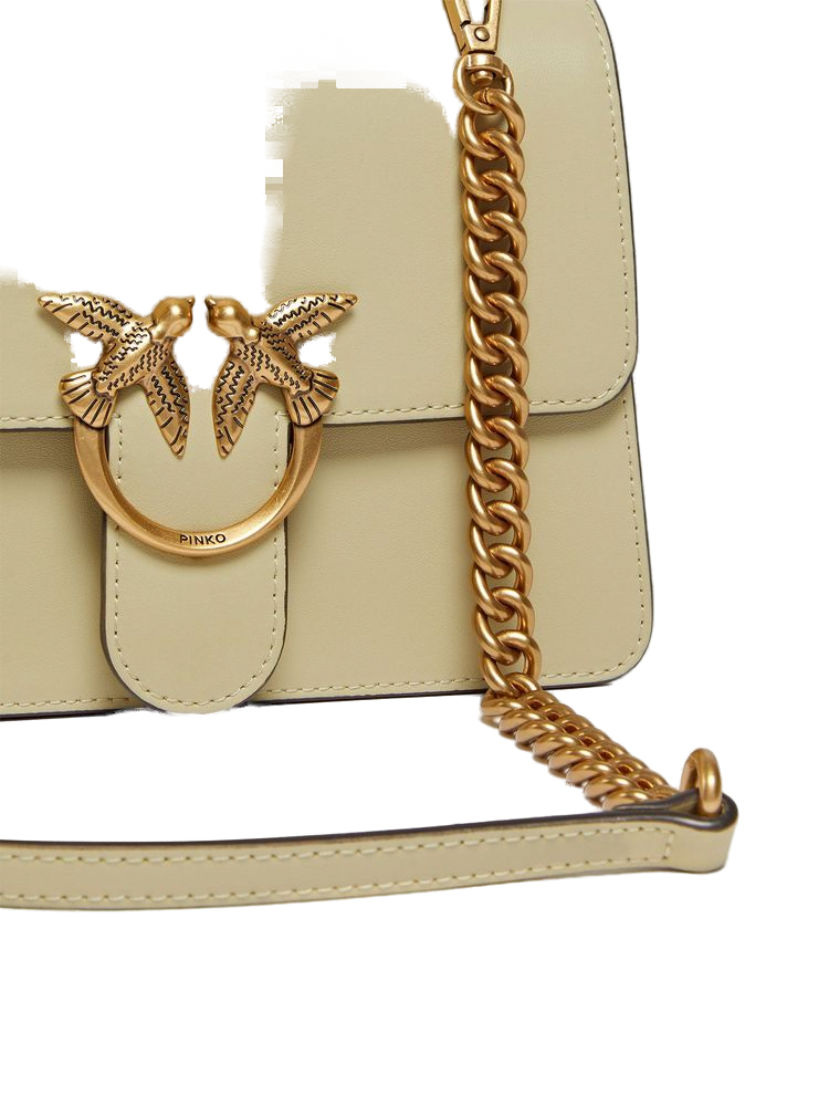 Pinko Leather Shoulder Bag — Yellow, view 3