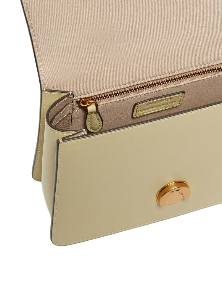 Pinko Leather Shoulder Bag — Yellow, view 4