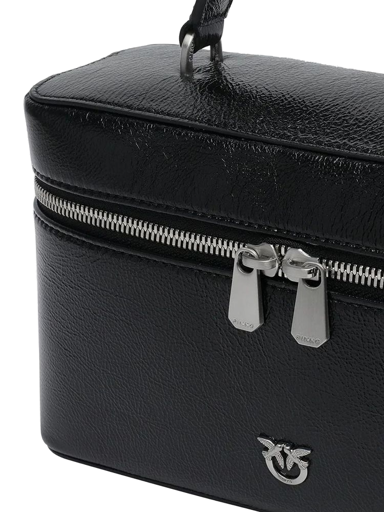 Pinko Calfskin Leather Top Handle Bag — Black, view 4