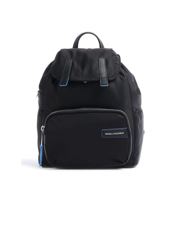 Piquadro Quilted Recycled Nylon Backpack — Black, view 4