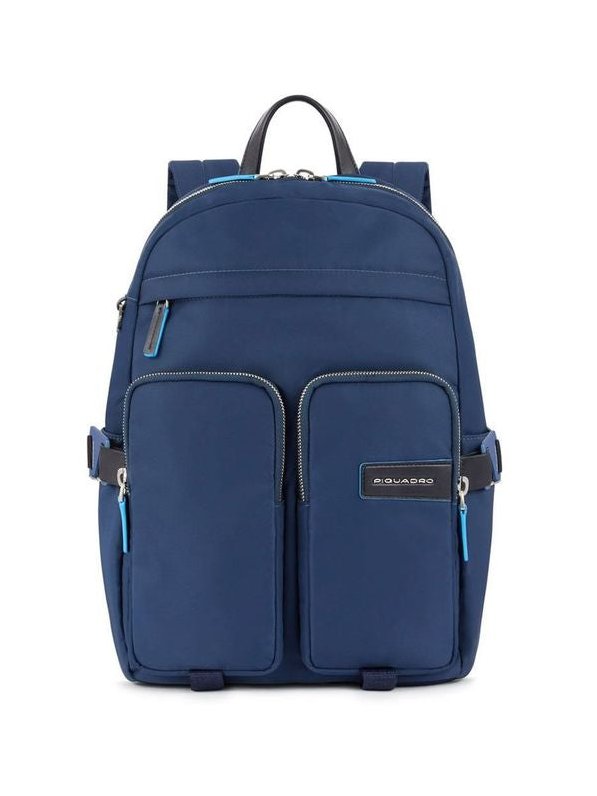Piquadro Recycled Nylon Backpack — Blue, view 2