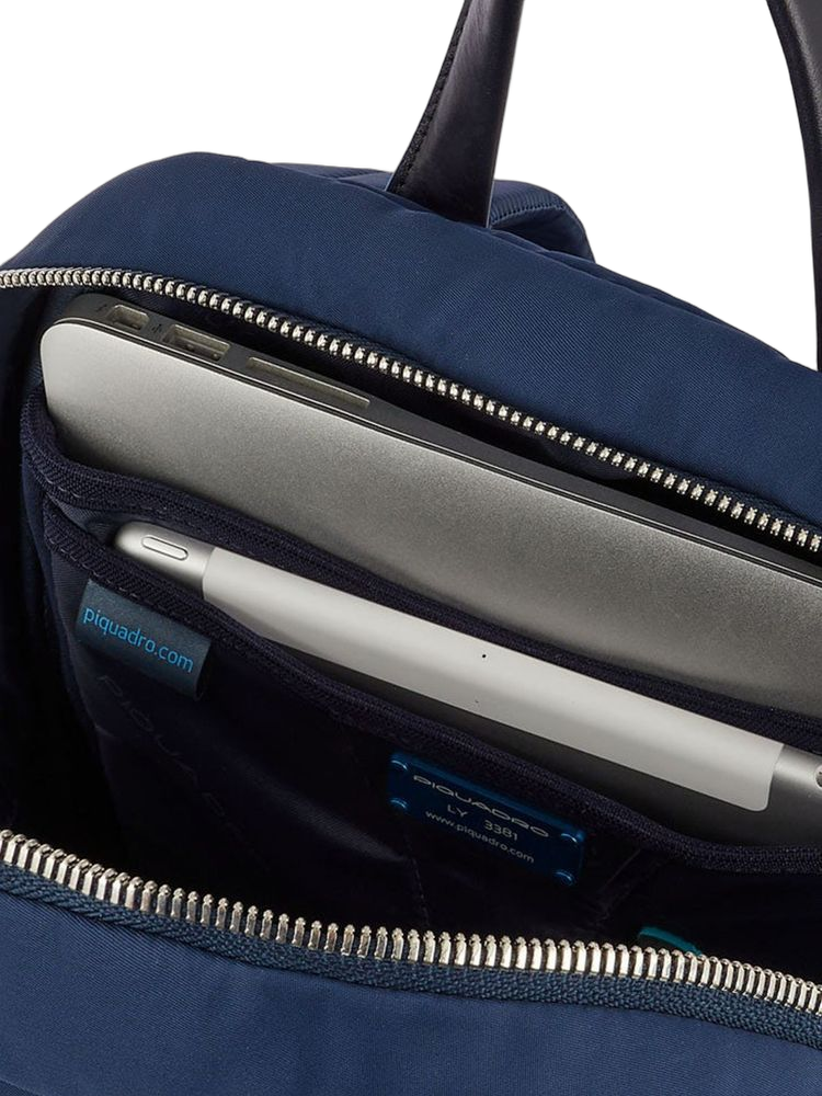 Piquadro Recycled Nylon Backpack — Blue, view 5