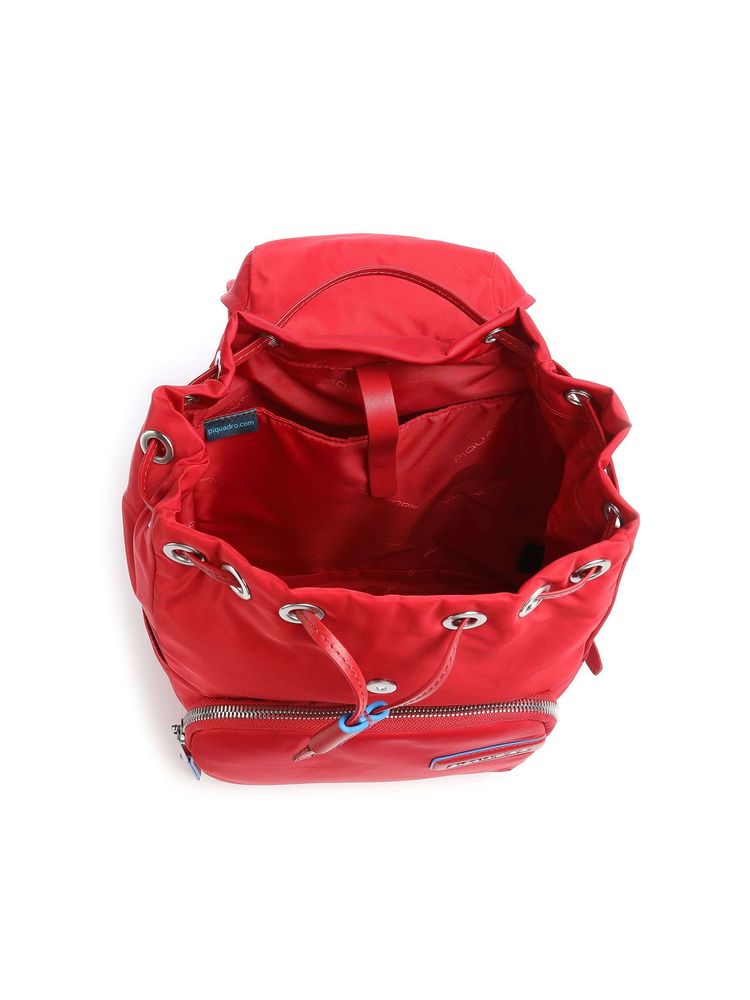 Piquadro Recycled Nylon Backpack — Red, view 3
