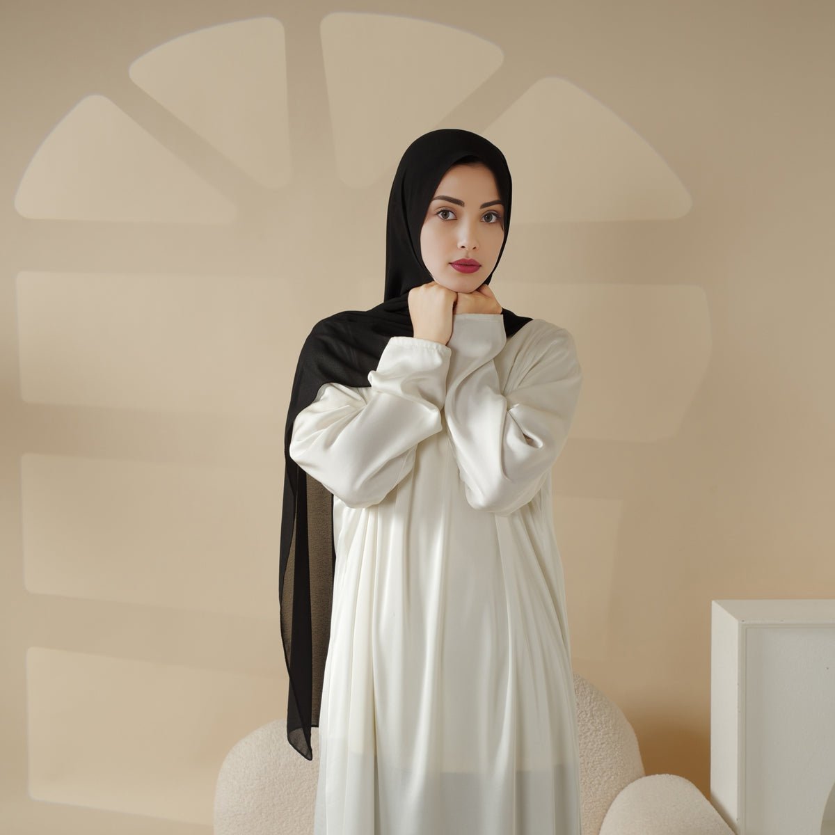 Plain Chiffon Shawl, Extra Fine Chiffon Hijab (MH067), view 3