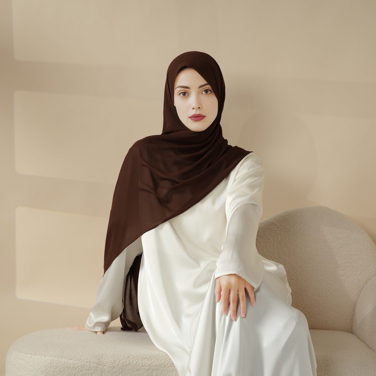 Plain Chiffon Shawl, Extra Fine Chiffon Hijab (MH067), view 5