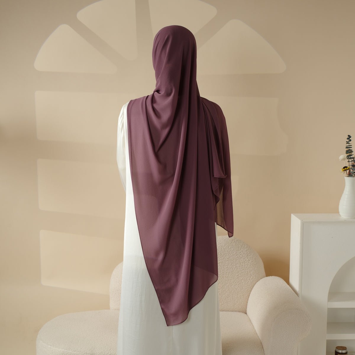 Plain Chiffon Shawl, Extra Fine Chiffon Hijab (MH067), view 7