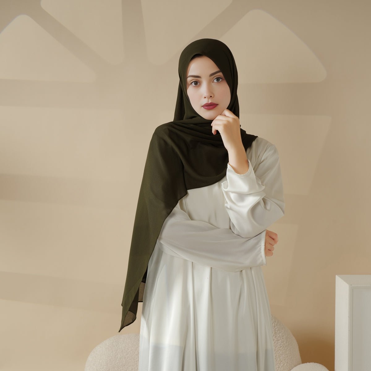 Plain Chiffon Shawl, Extra Fine Chiffon Hijab (MH067), view 8