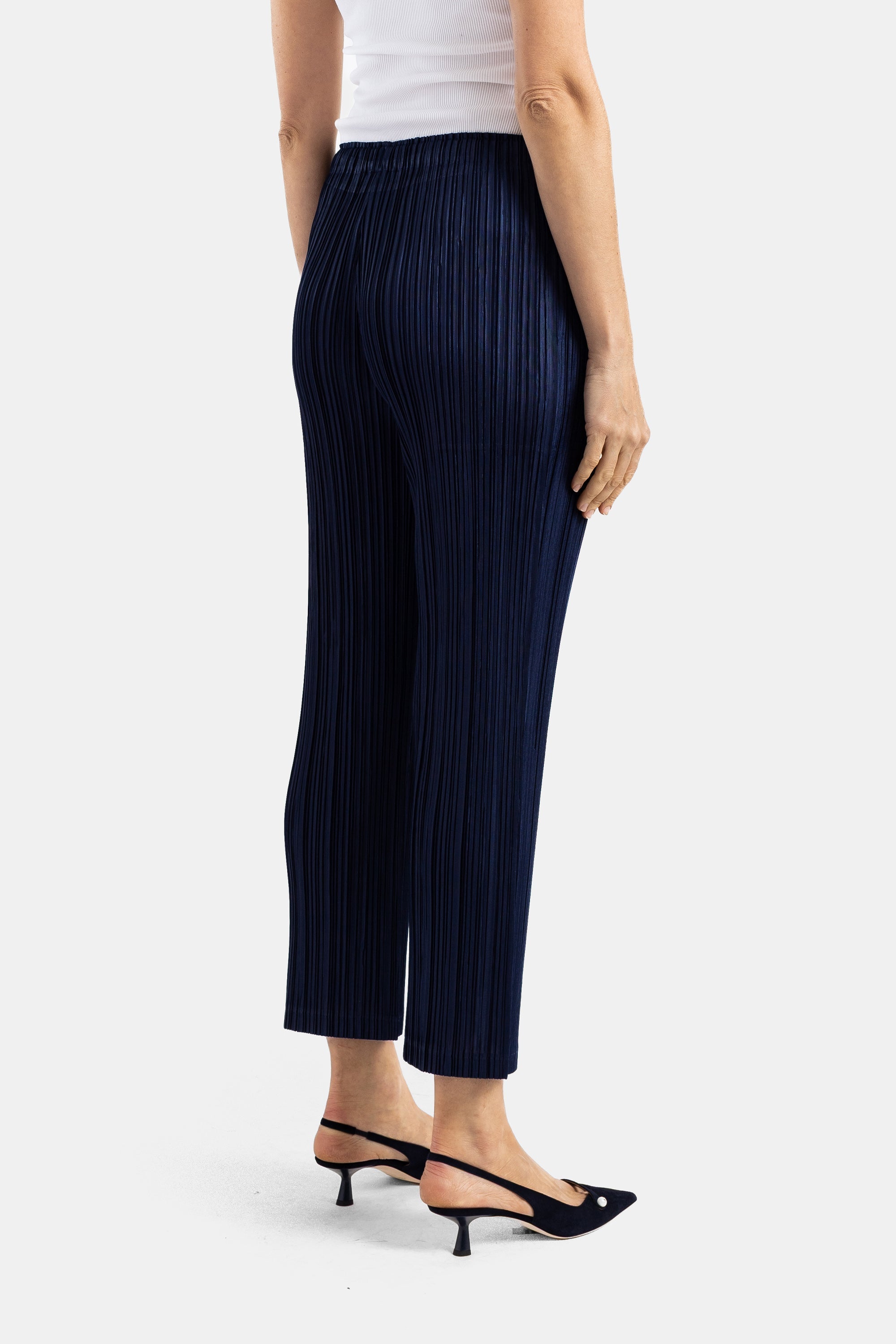 Pleats Please Issey Miyake Pleated Trousers — Navy, view 3