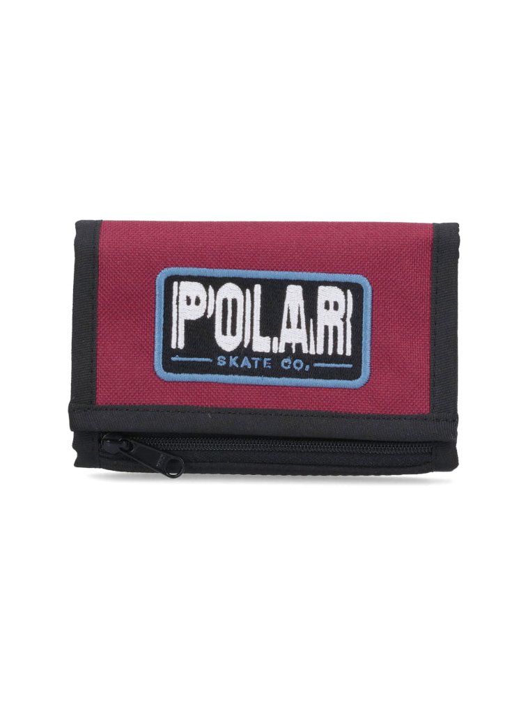 Polar Skate Logo-Embroidered Trifold Wallet — Red by Polar Skate