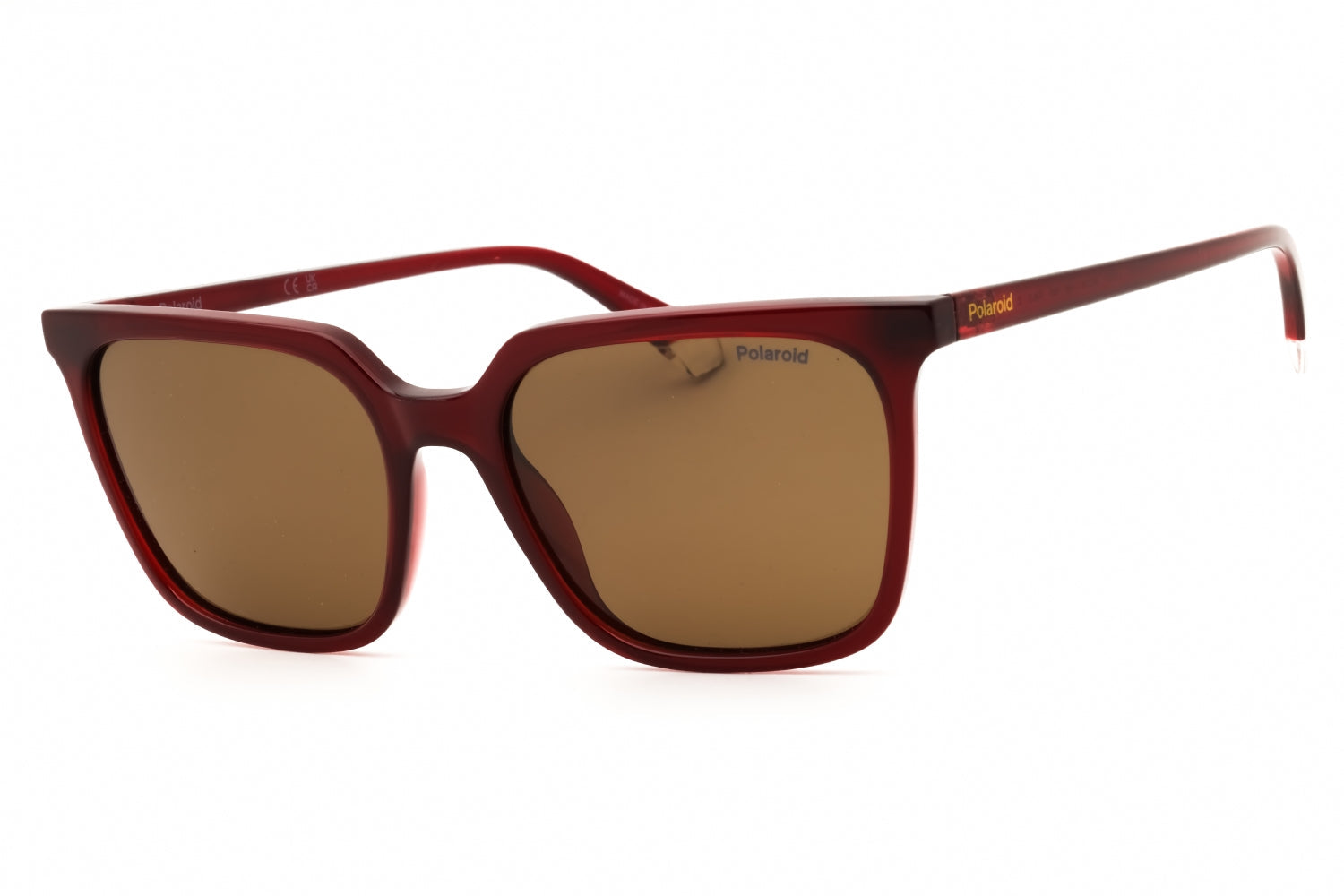Polaroid Core PLD4163S Polarized Rectangular Sunglasses — Burgundy by Polaroid Core