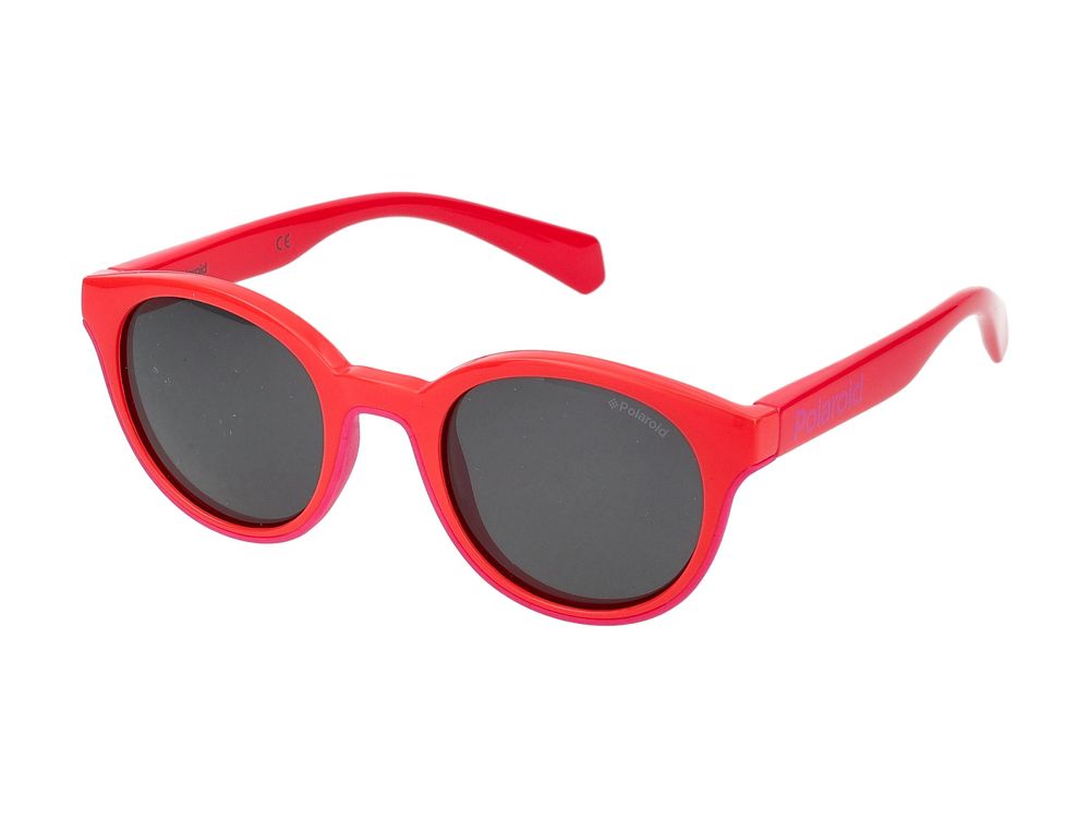Polaroid Kids Injected Plastic Round Sunglasses — Red by Polaroid Kids