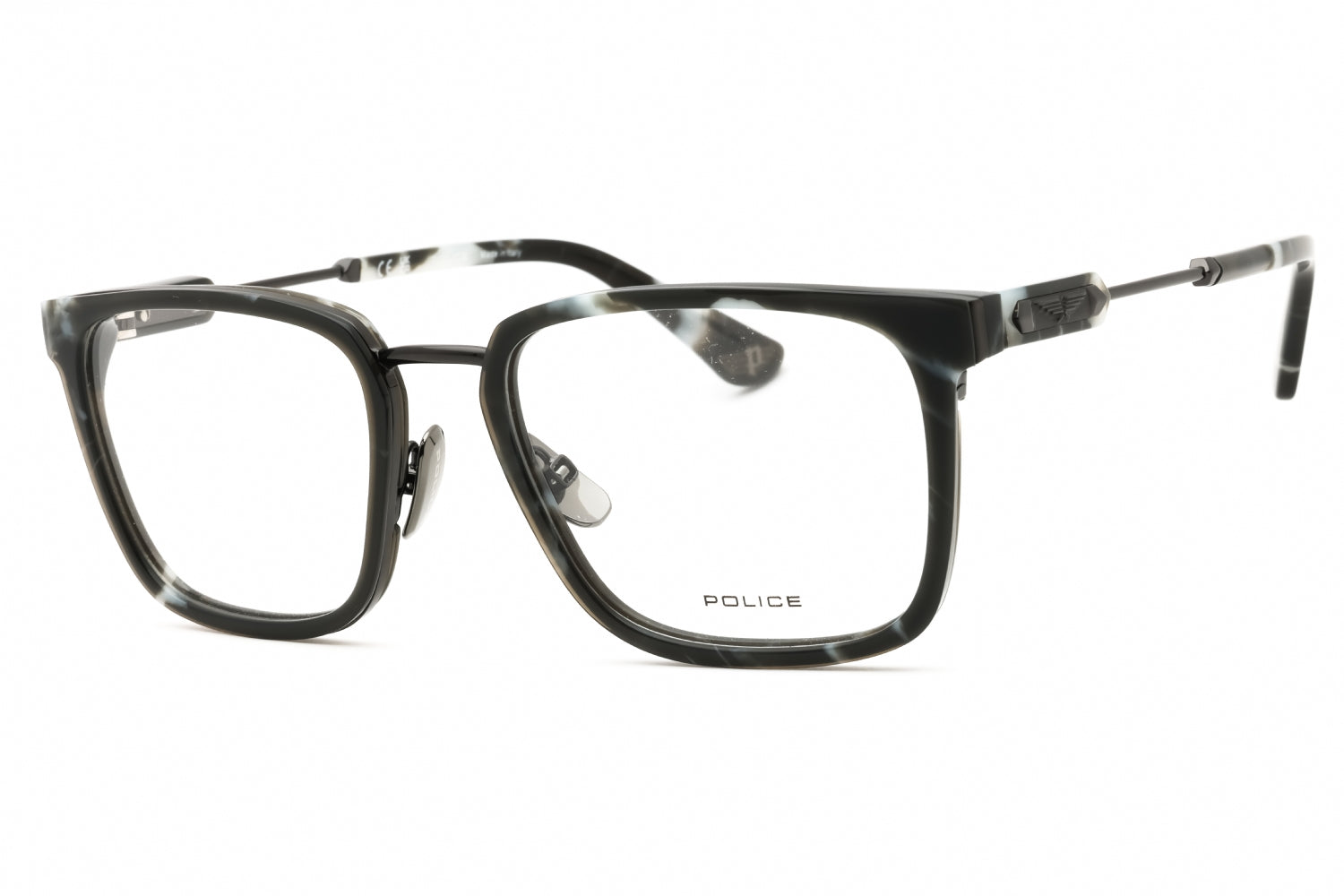 Police VPLF09M Rectangular Metal Frame Eyeglasses — Gray by Police