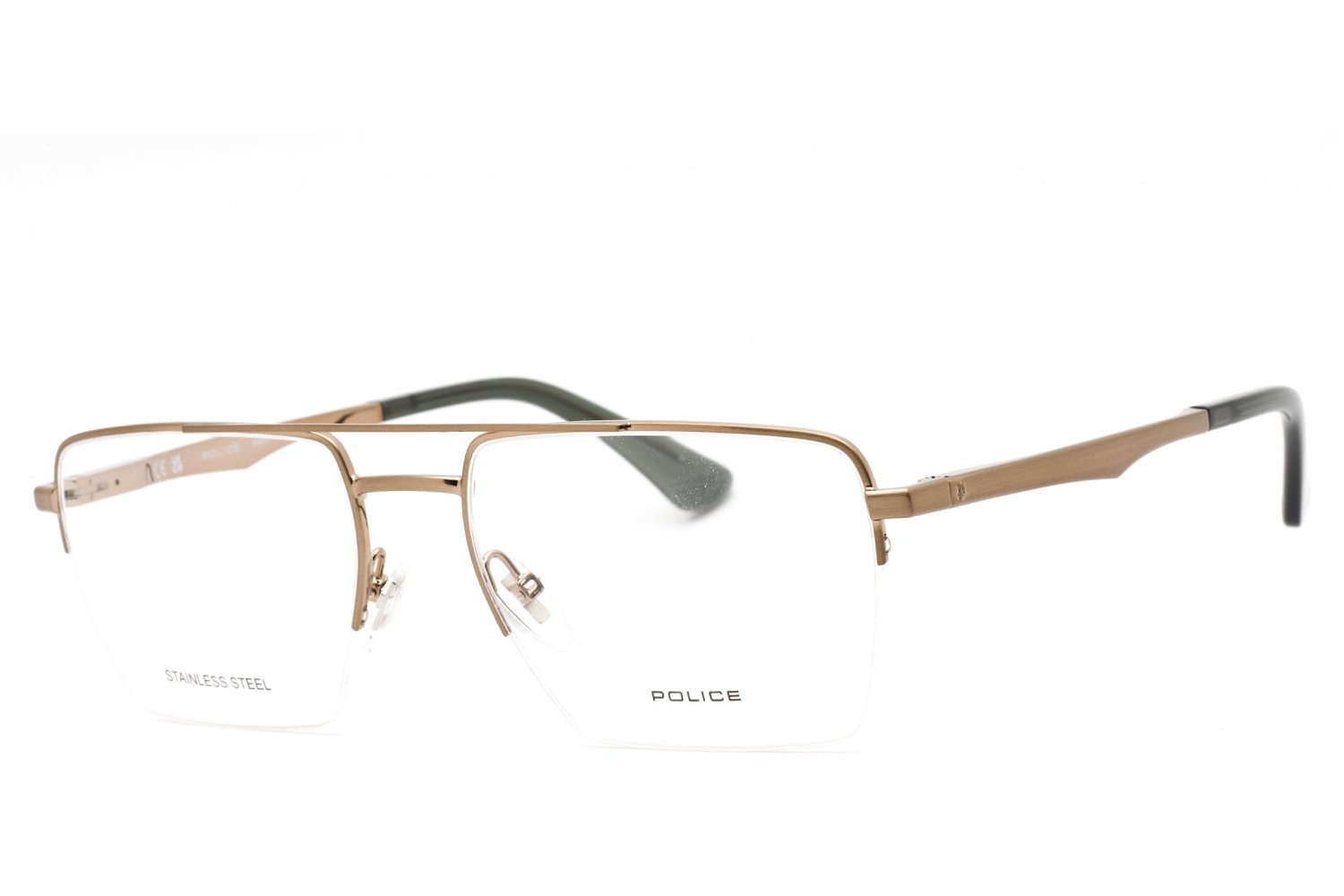 Police VPLG71M Metal Rectangle Eyeglasses — Bronze by Police