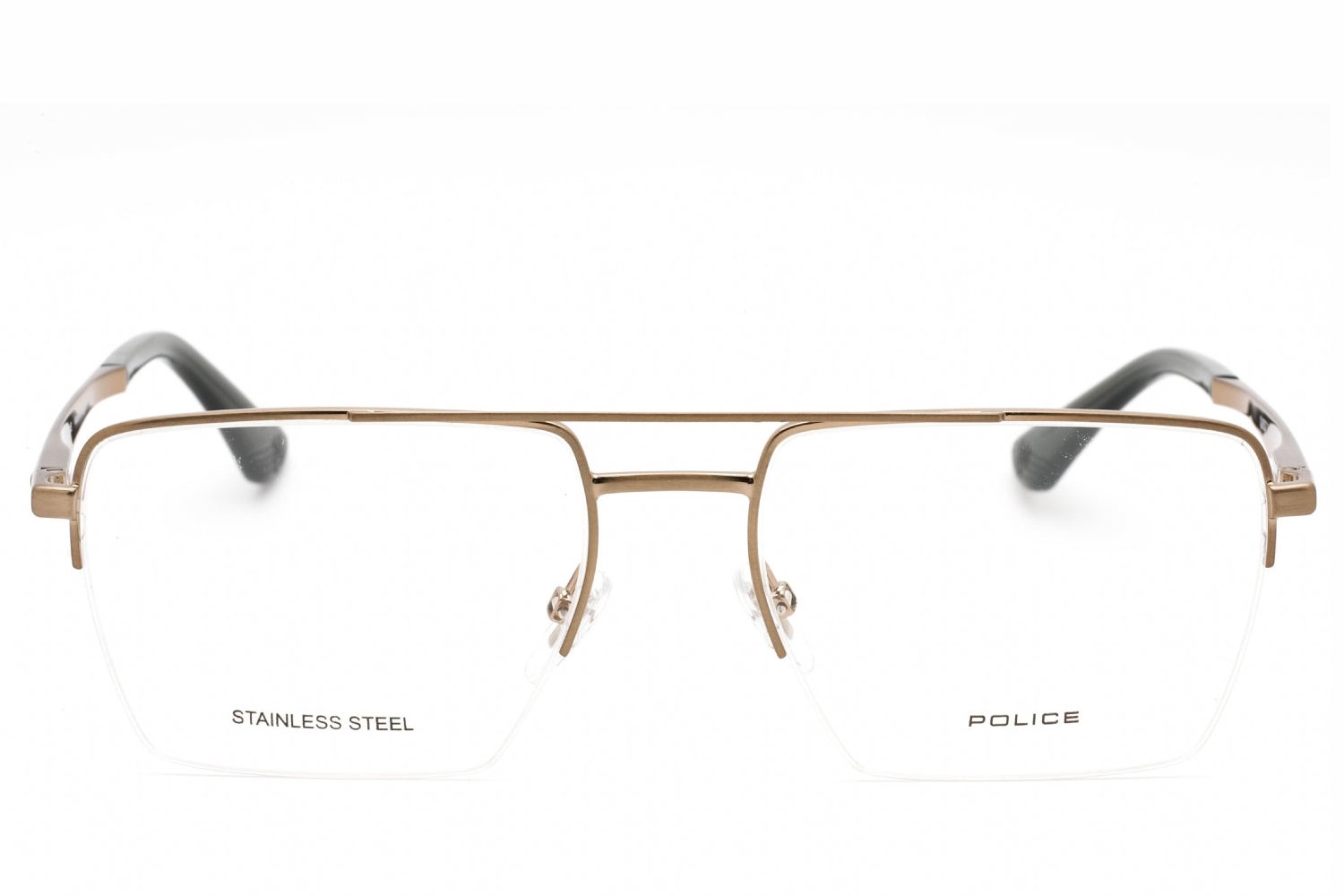 Police VPLG71M Metal Rectangle Eyeglasses — Bronze, view 2