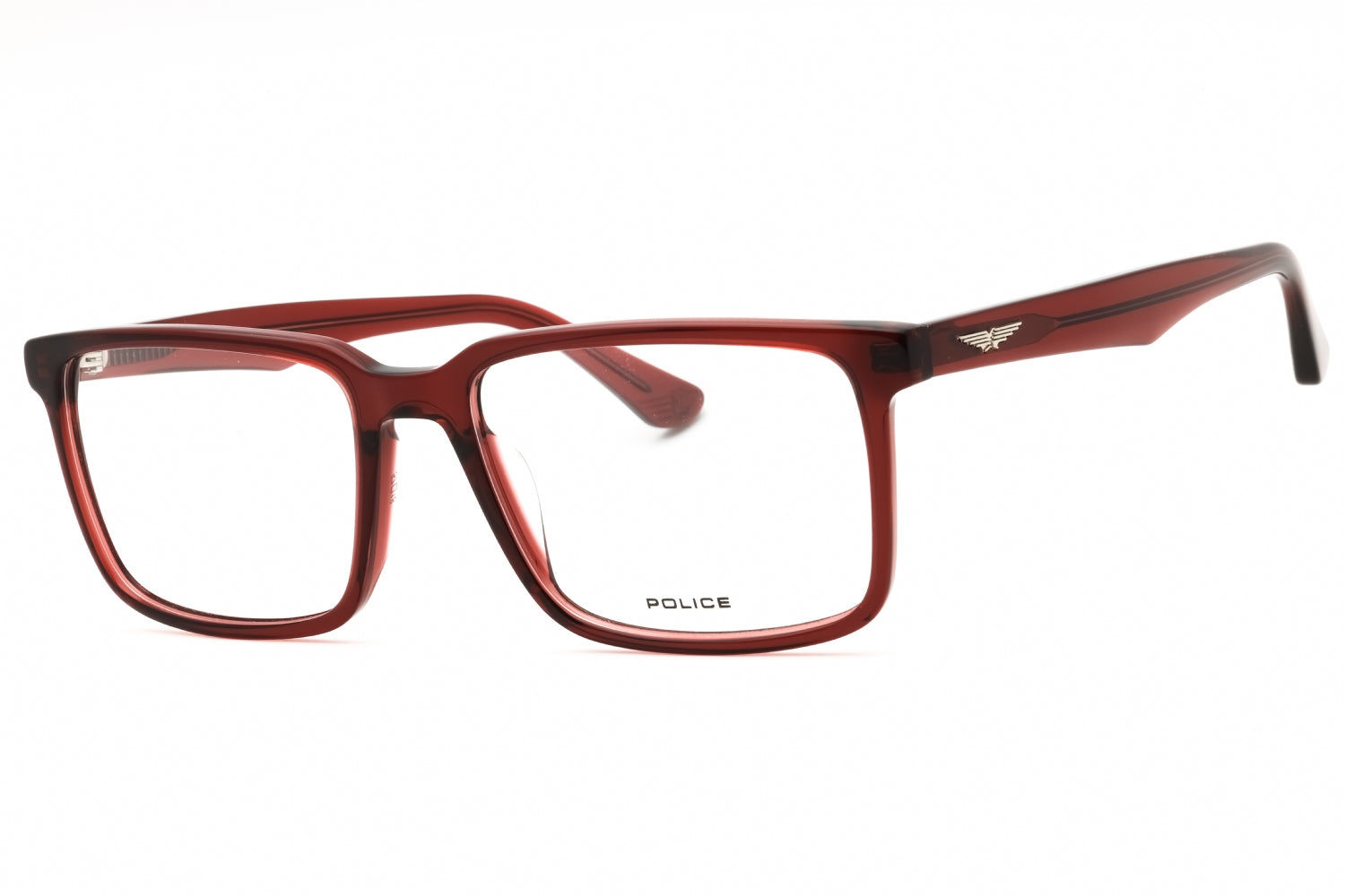Police VPLN17 Rectangular Acetate Eyeglasses — Burgundy by Police