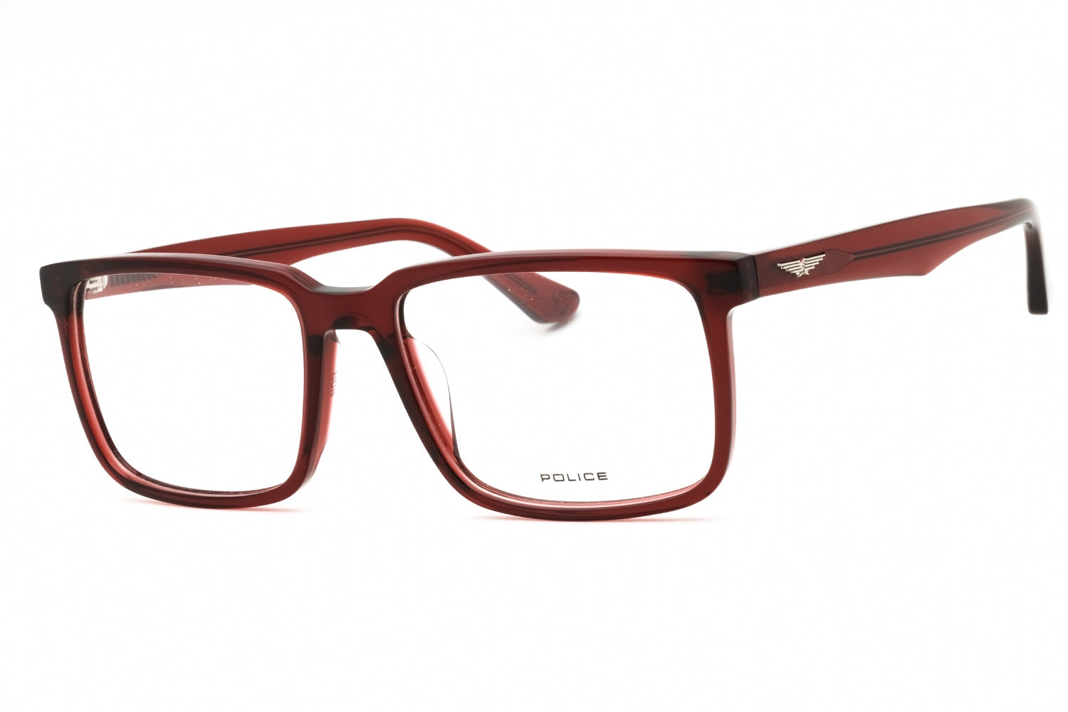 Police VPLN17M Rectangular Acetate Eyeglasses — Burgundy by Police