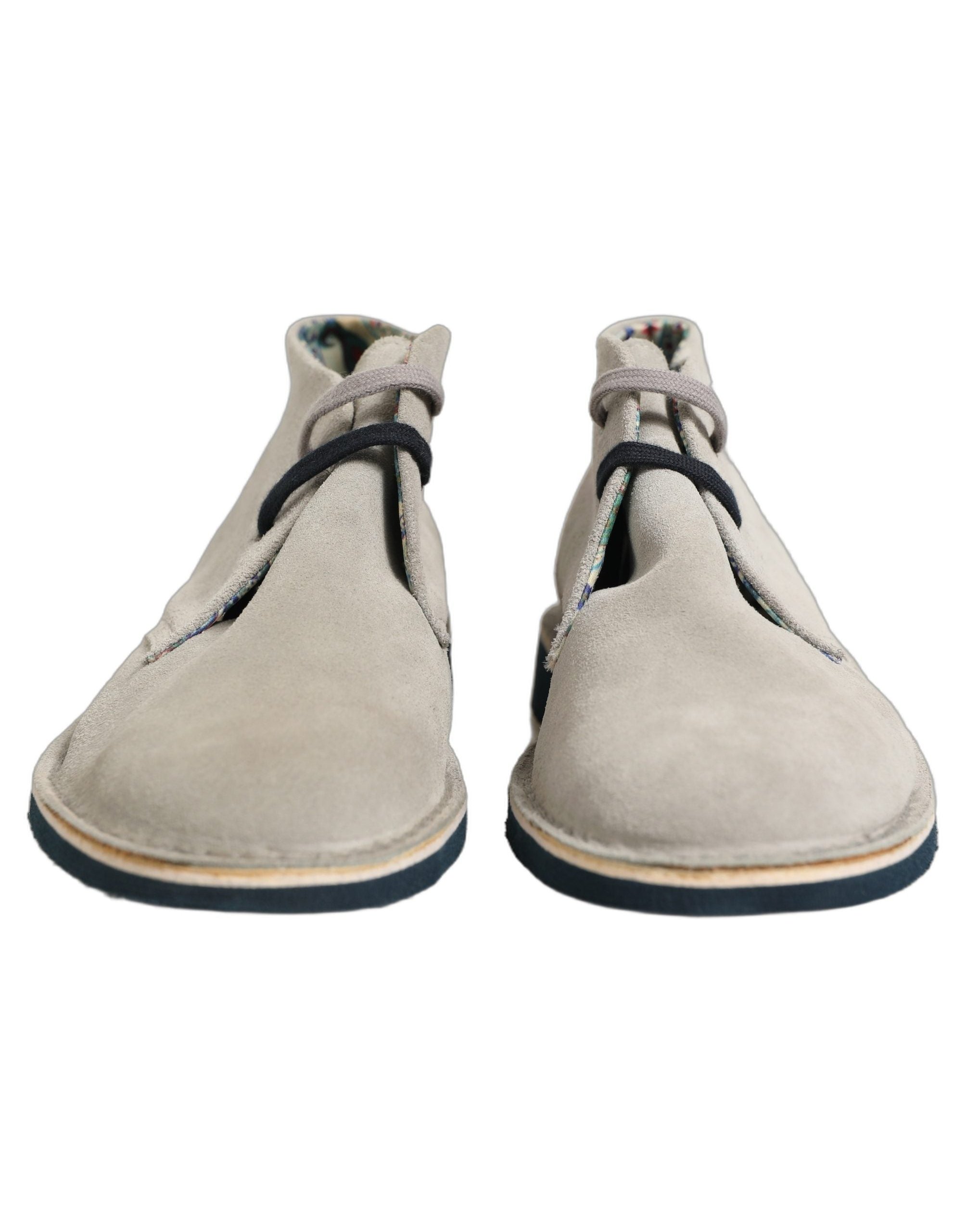 Pollini Suede Chukka Boots — Gray, view 2