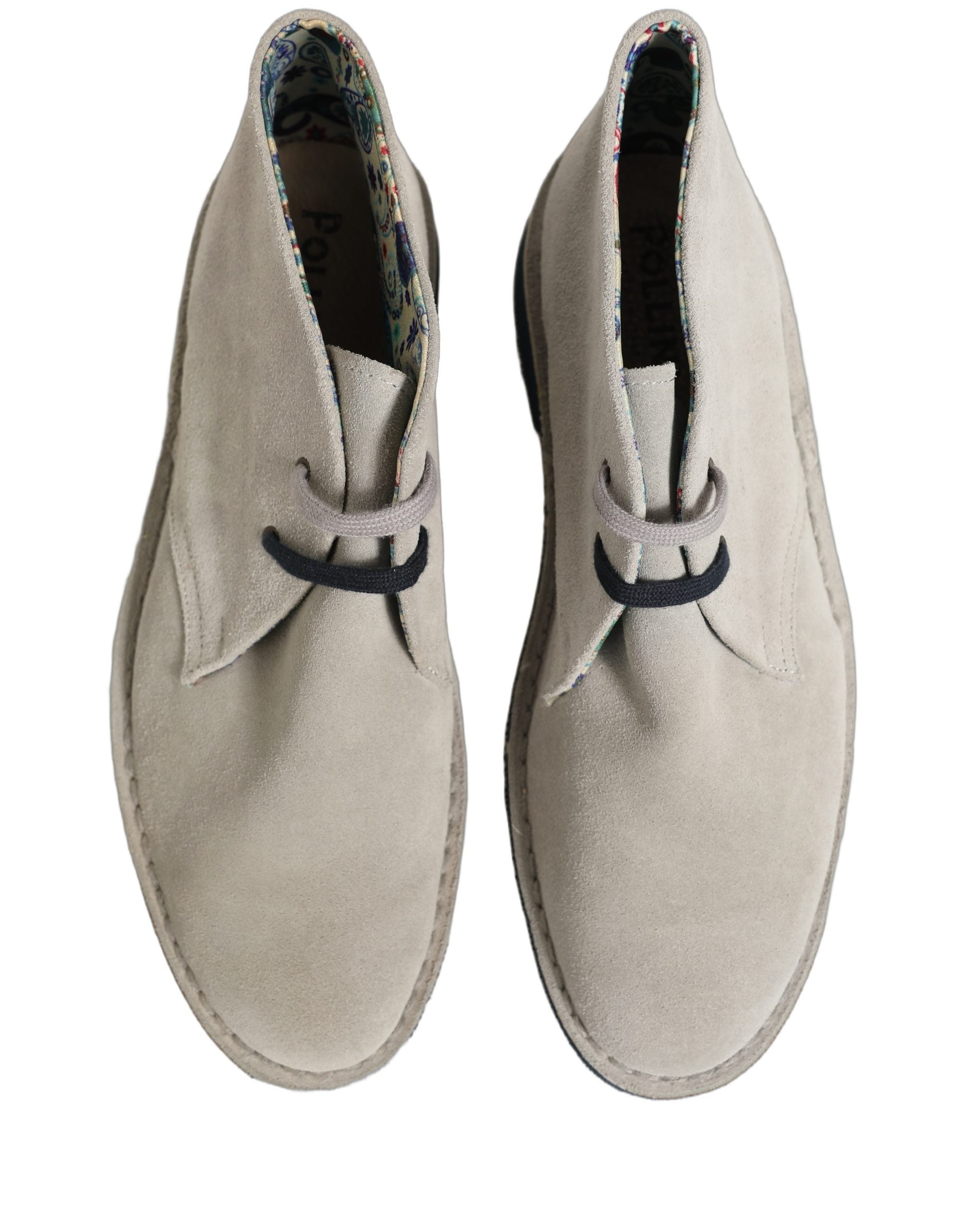 Pollini Suede Chukka Boots — Gray, view 3