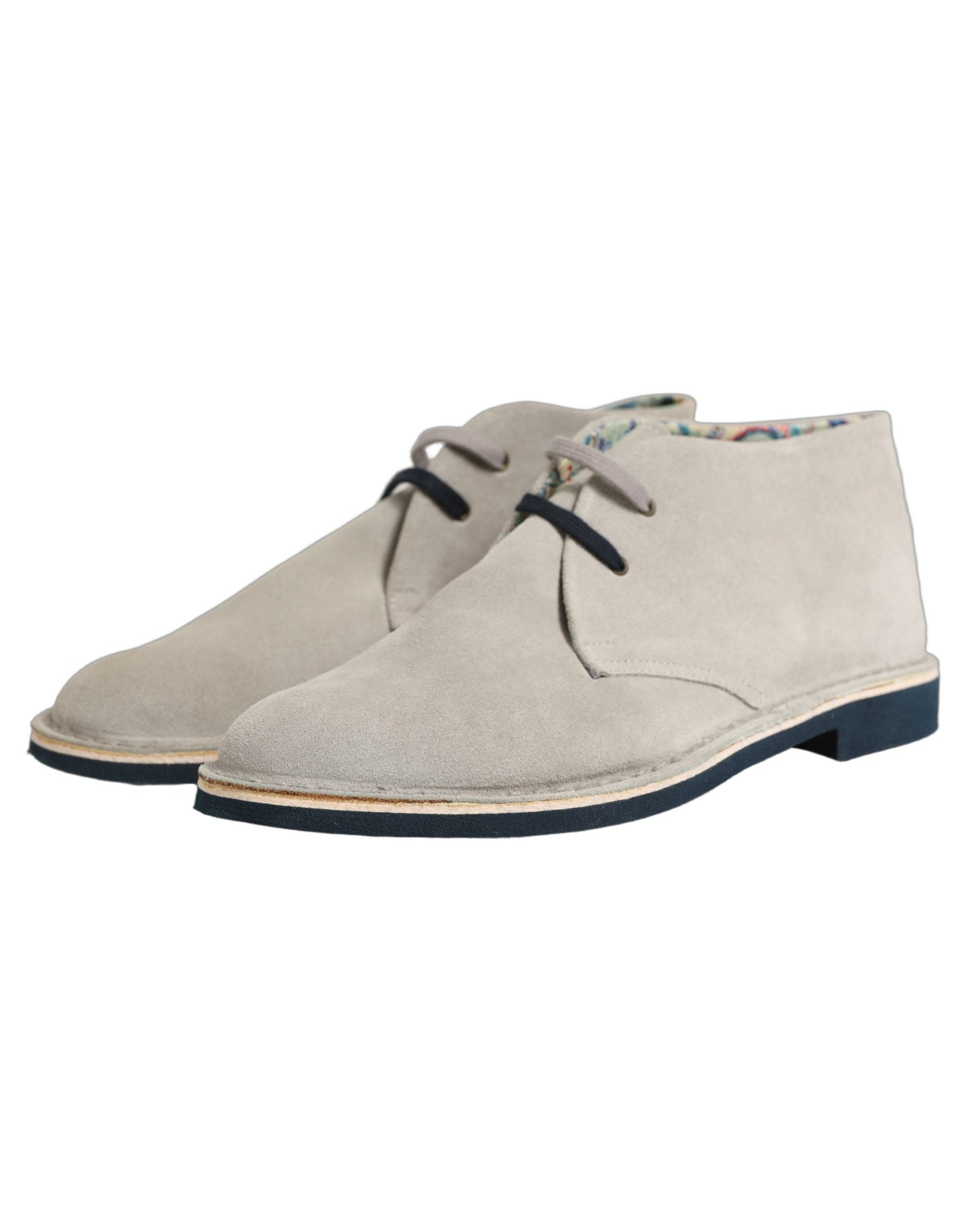 Pollini Suede Chukka Boots — Gray, view 4