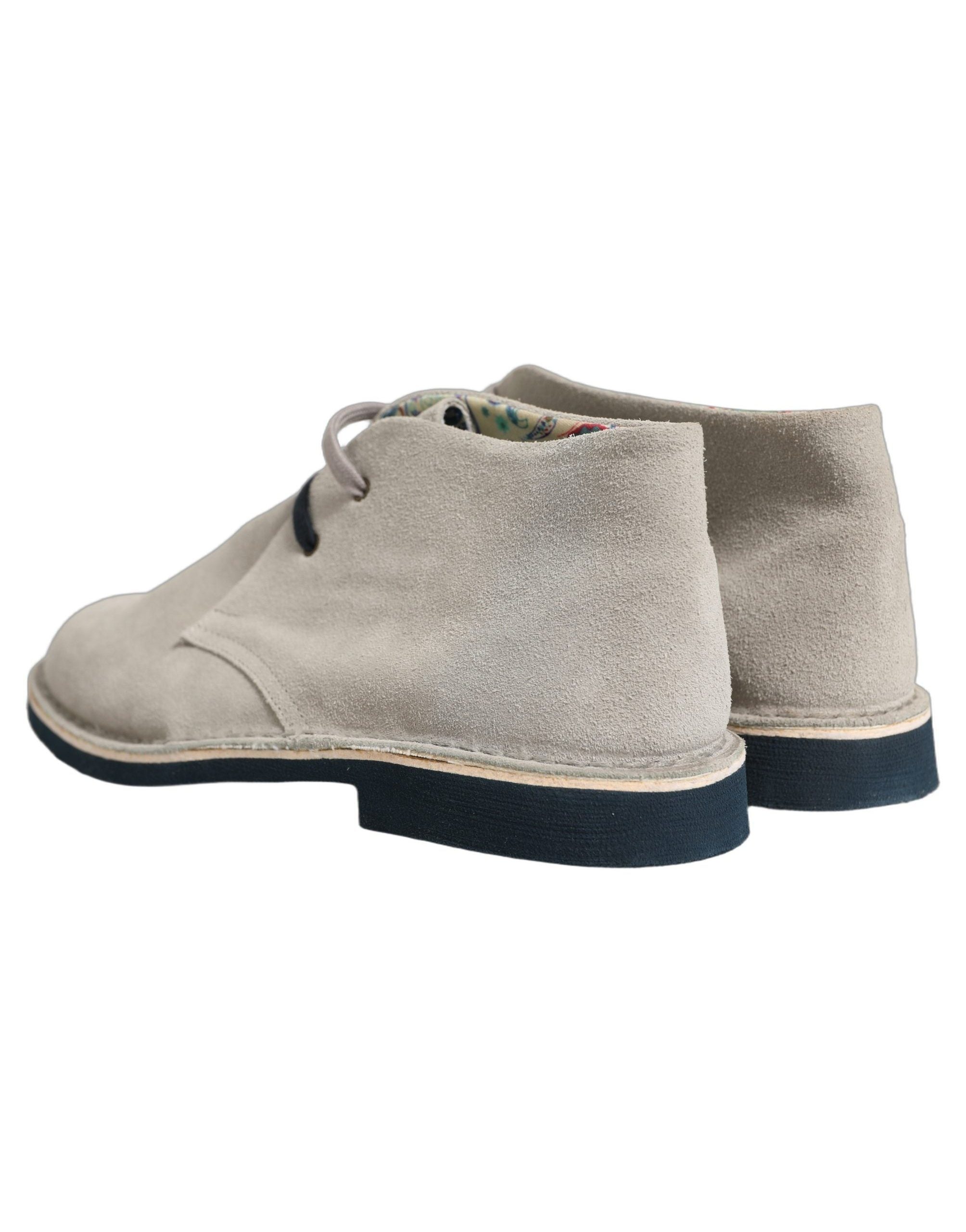Pollini Suede Chukka Boots — Gray, view 5