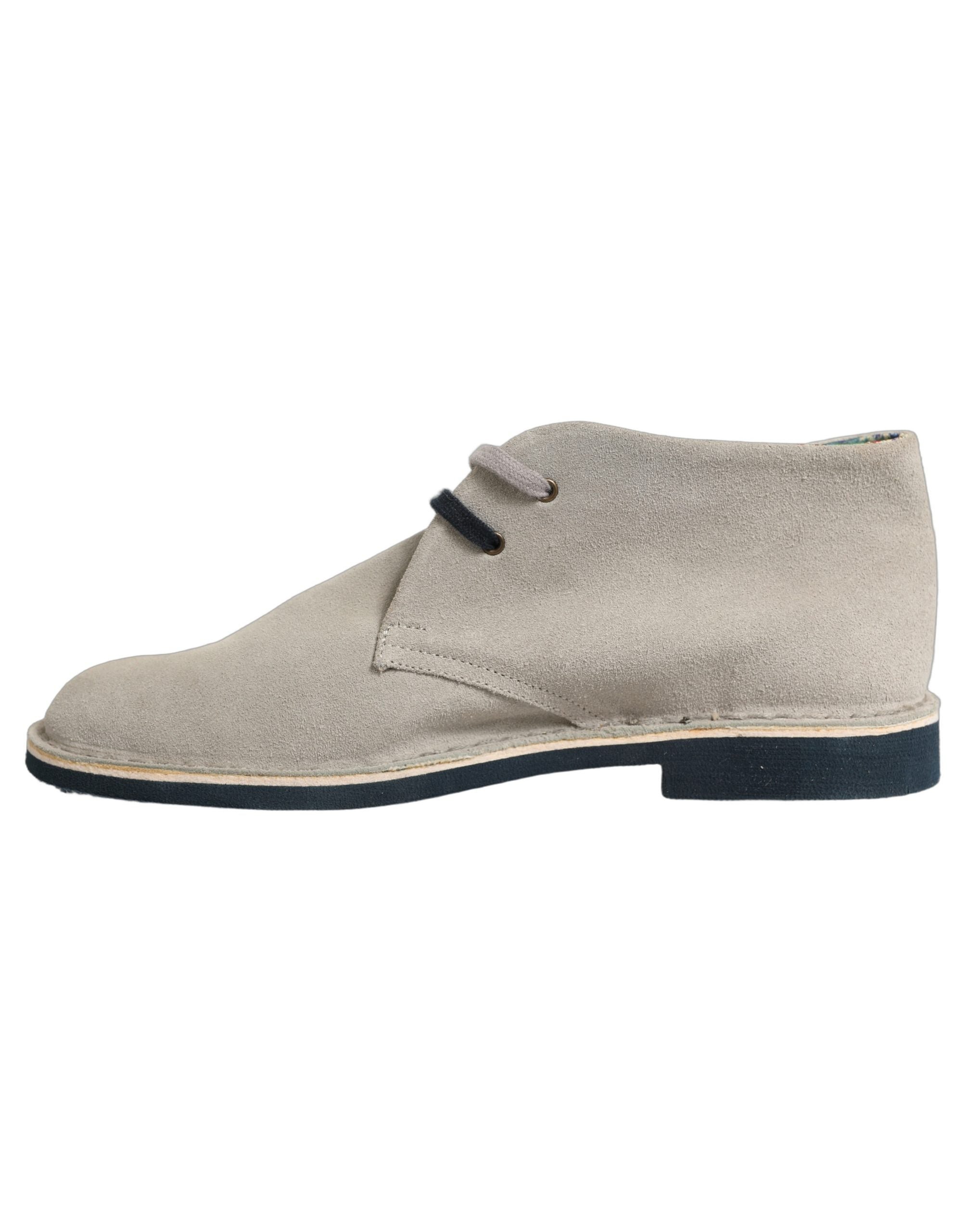 Pollini Suede Chukka Boots — Gray, view 6