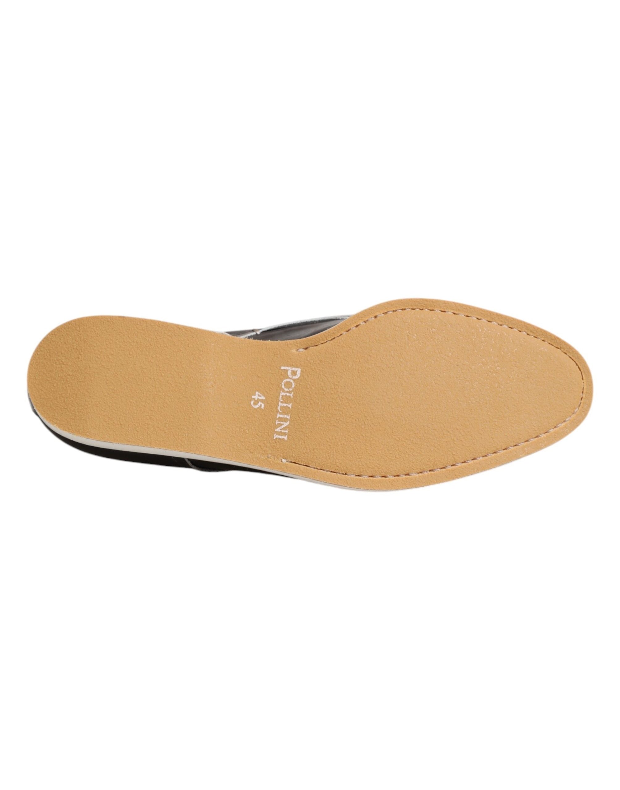 Pollini Leather Derby Flat — Brown, view 8