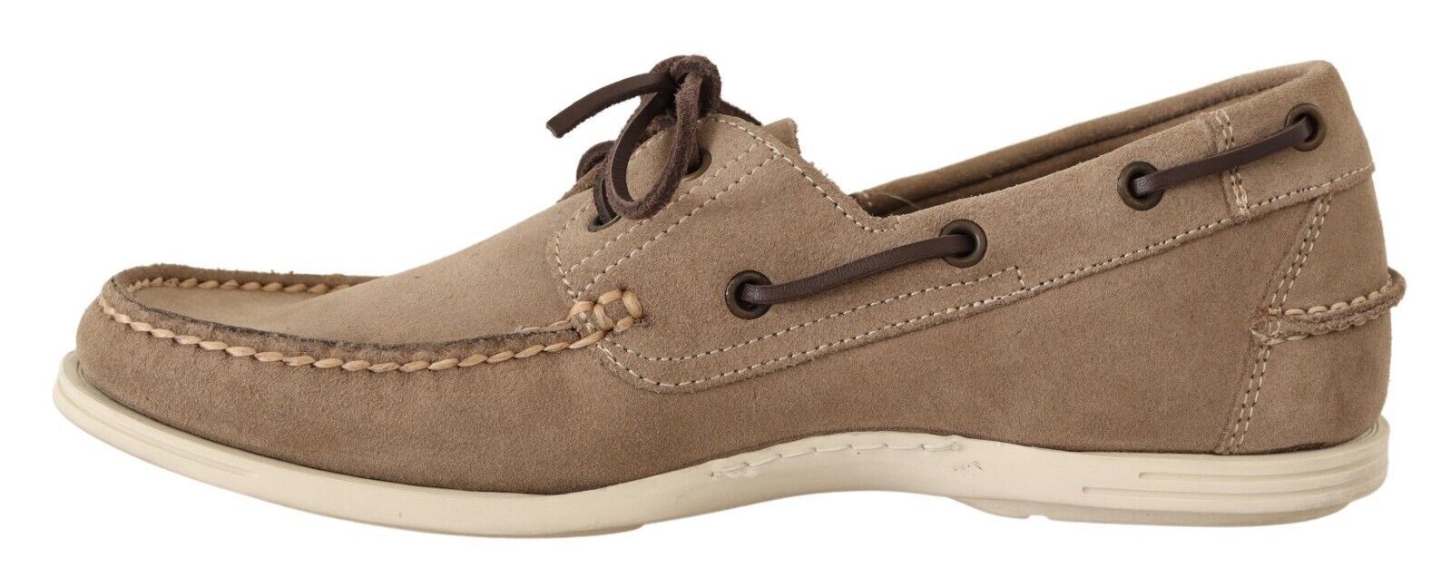 Pollini Suede Moccasin Loafer — Beige by Pollini