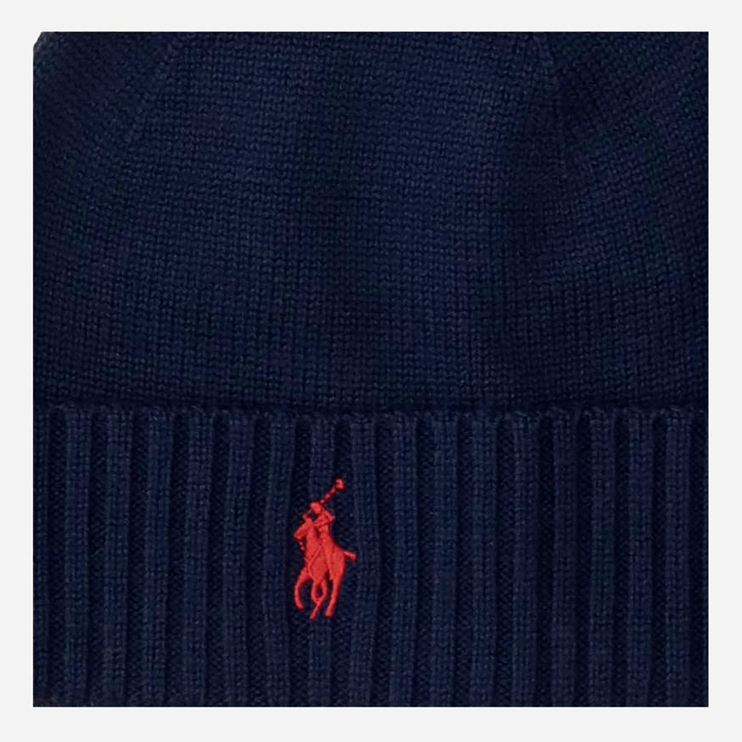 Polo Ralph Lauren 710886137 Embroidered Logo Wool Beanie — Navy by Polo Ralph Lauren