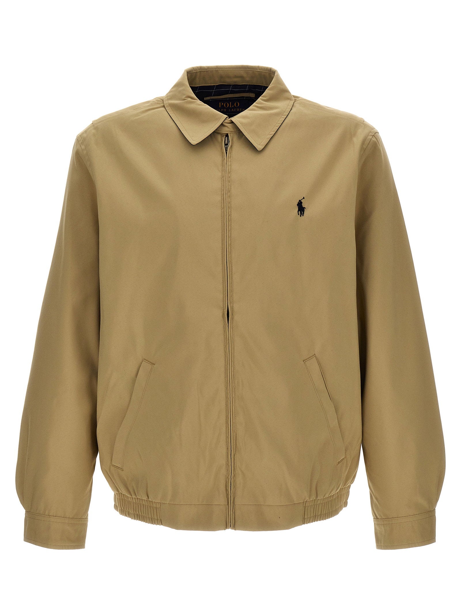 Polo Ralph Lauren Logo-Embroidered Harrington Jacket — Beige by Polo Ralph Lauren