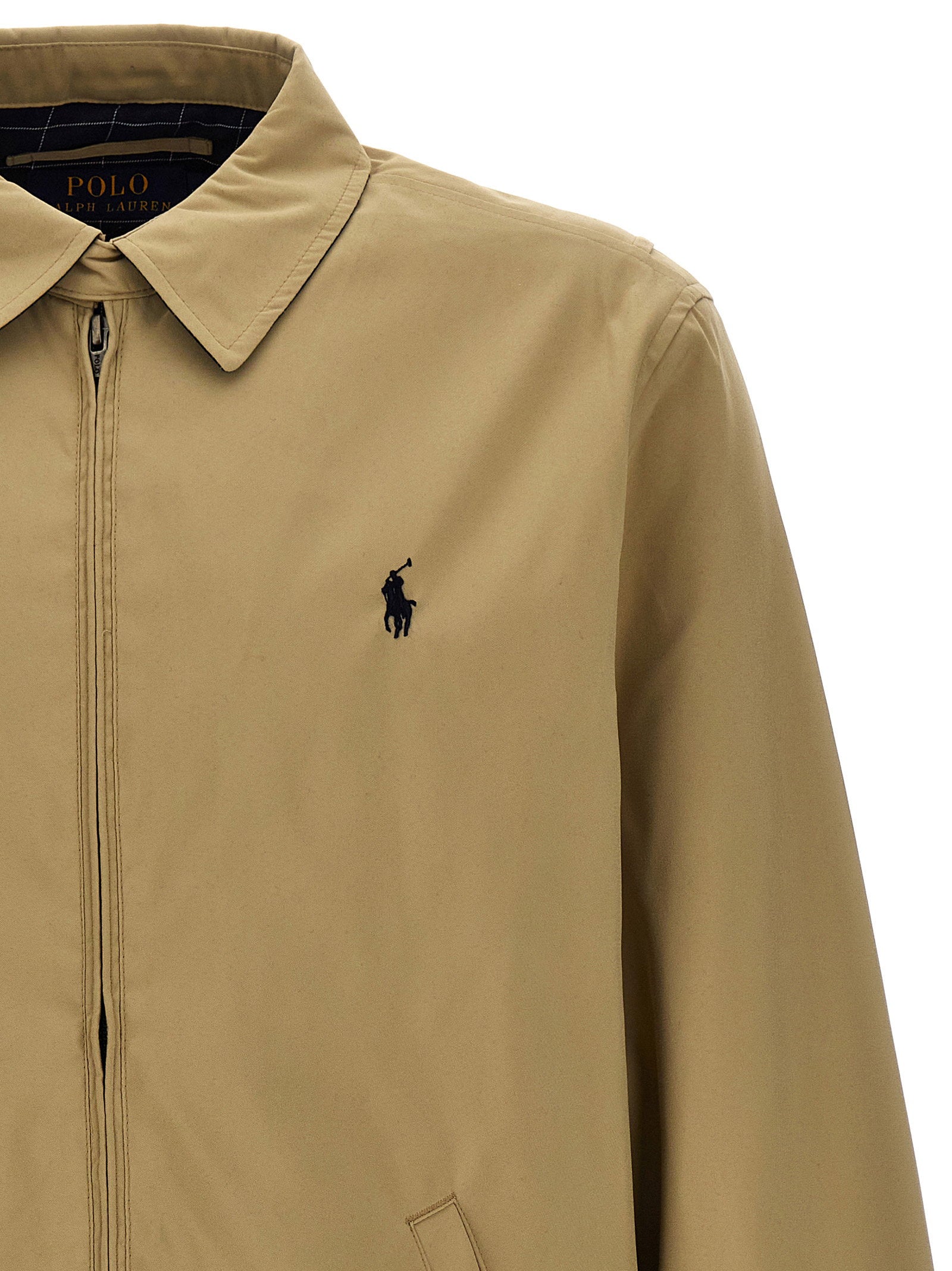 Polo Ralph Lauren Logo-Embroidered Harrington Jacket — Beige, view 3