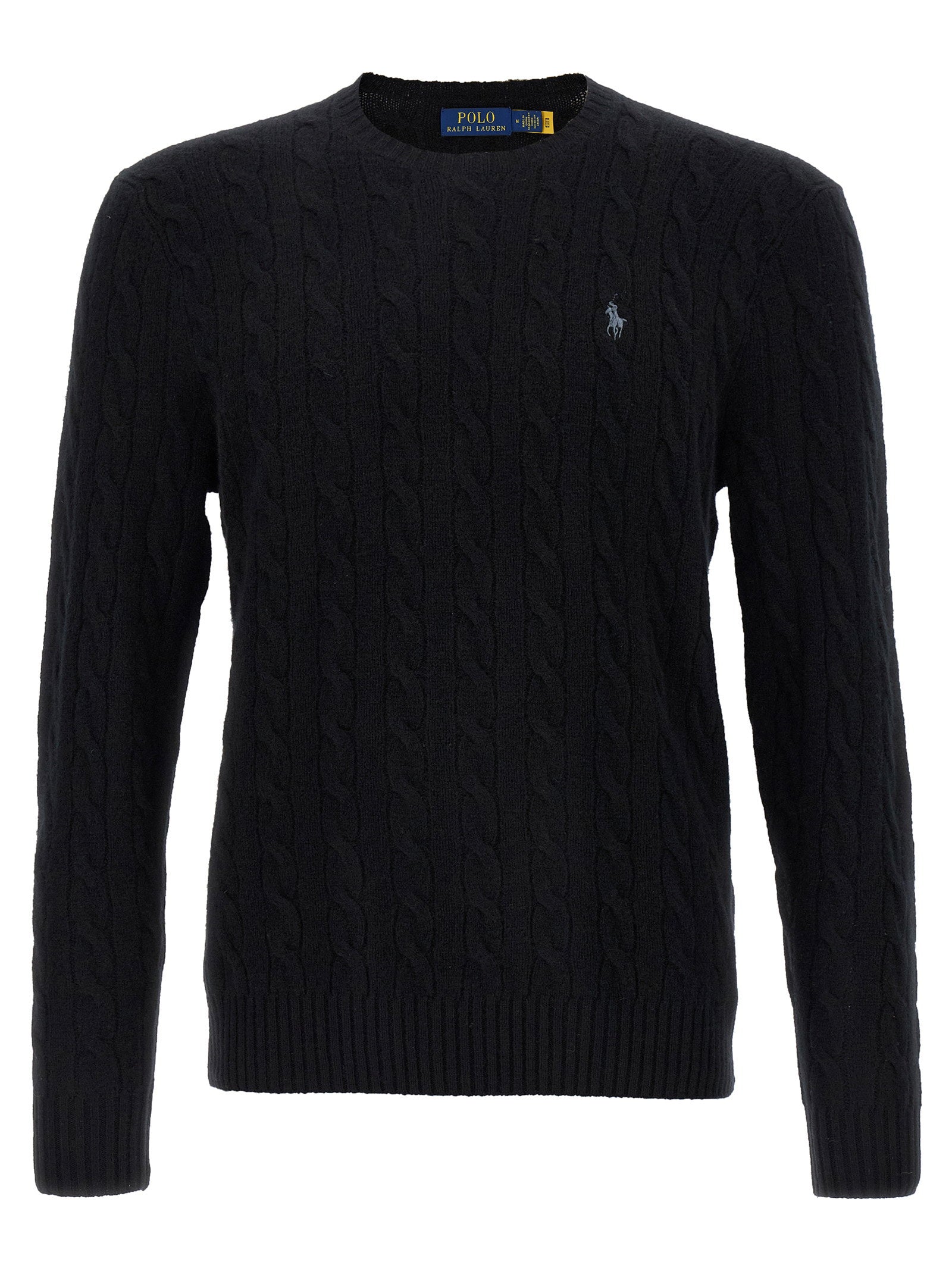 Polo Ralph Lauren Cable-Knit Cashmere Blend Sweater — Black by Polo Ralph Lauren