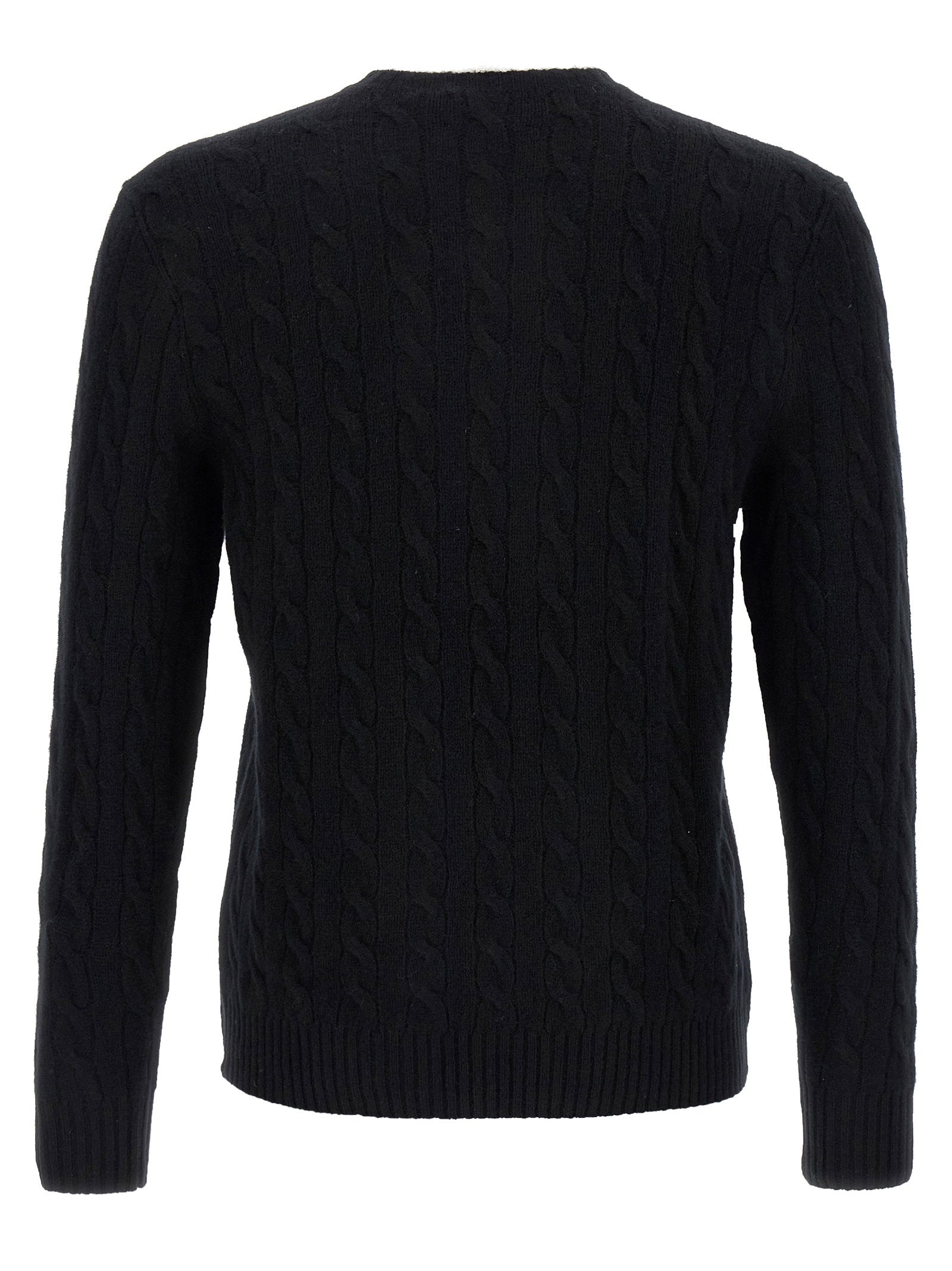 Polo Ralph Lauren Cable-Knit Cashmere Blend Sweater — Black, view 2