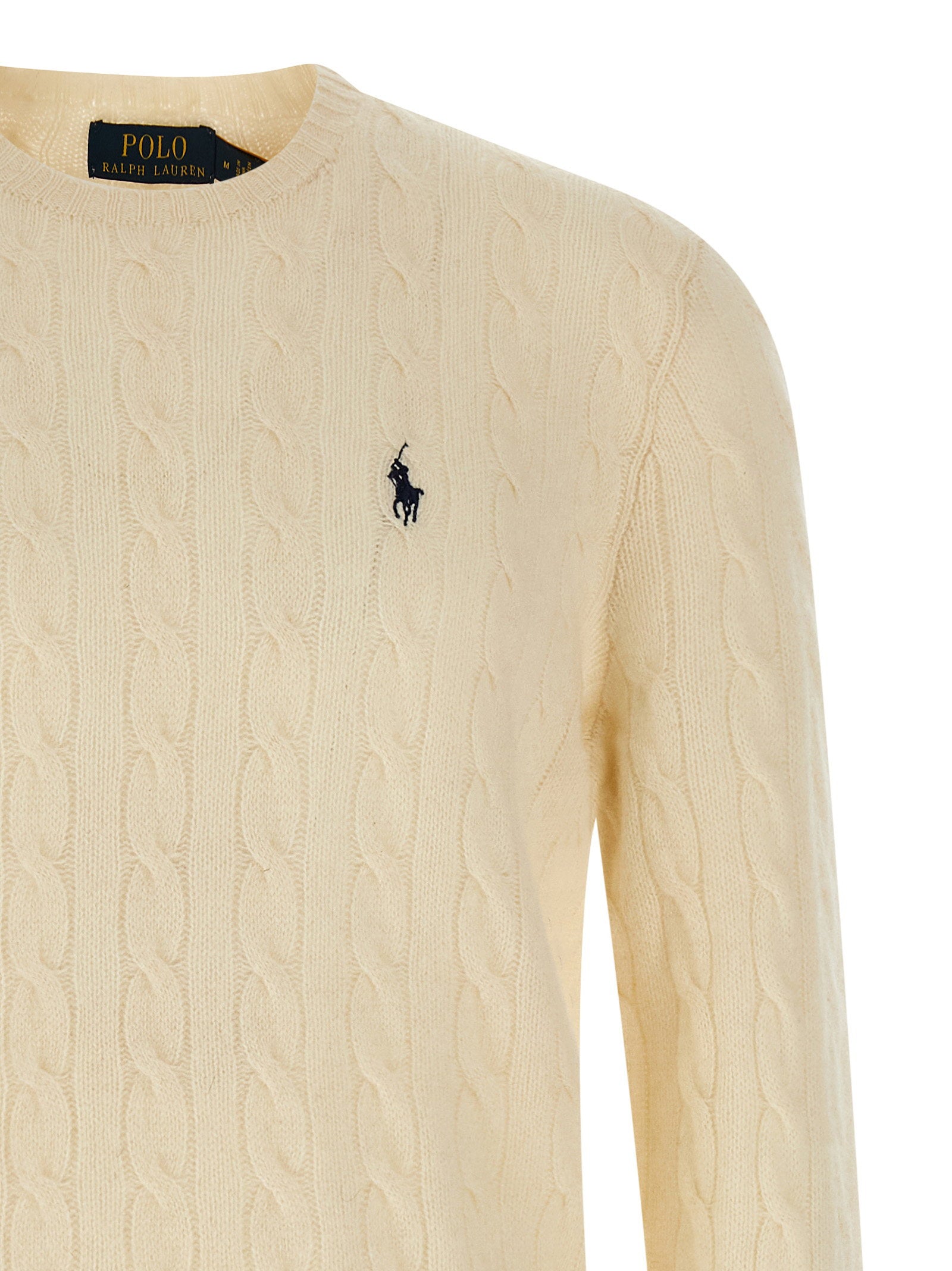 Polo Ralph Lauren Cable-Knit Wool and Cashmere Sweater — Cream, view 3