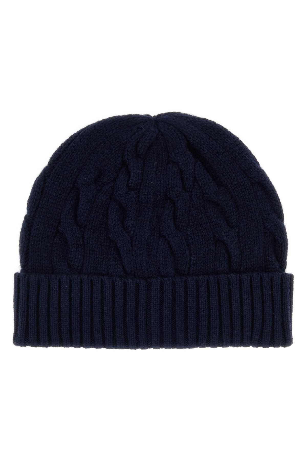 Polo Ralph Lauren SWEATER-HAT Cable-Knit Wool Blend Beanie — Navy, view 2