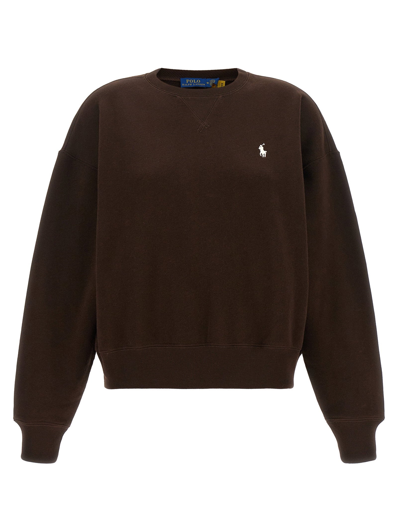 Polo Ralph Lauren Embroidered Pony Logo Sweatshirt — Brown by Polo Ralph Lauren