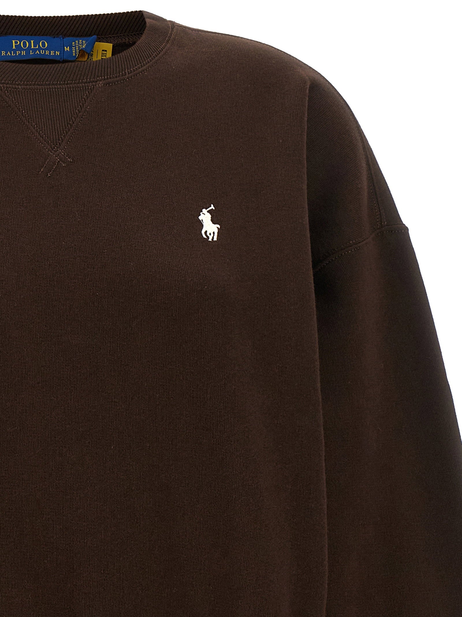 Polo Ralph Lauren Embroidered Pony Logo Sweatshirt — Brown, view 3