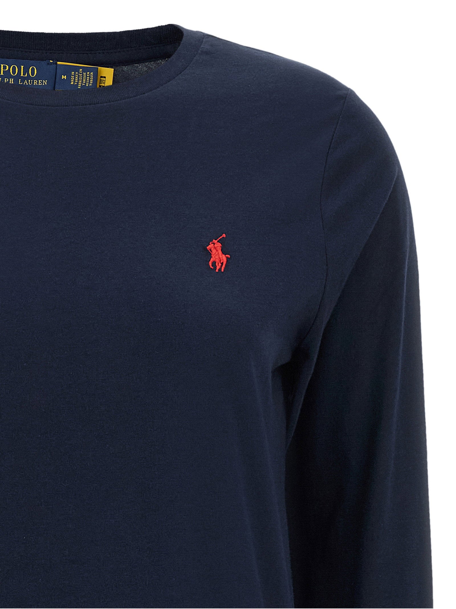 Polo Ralph Lauren Logo-Embroidered Cotton T-Shirt — Navy, view 3