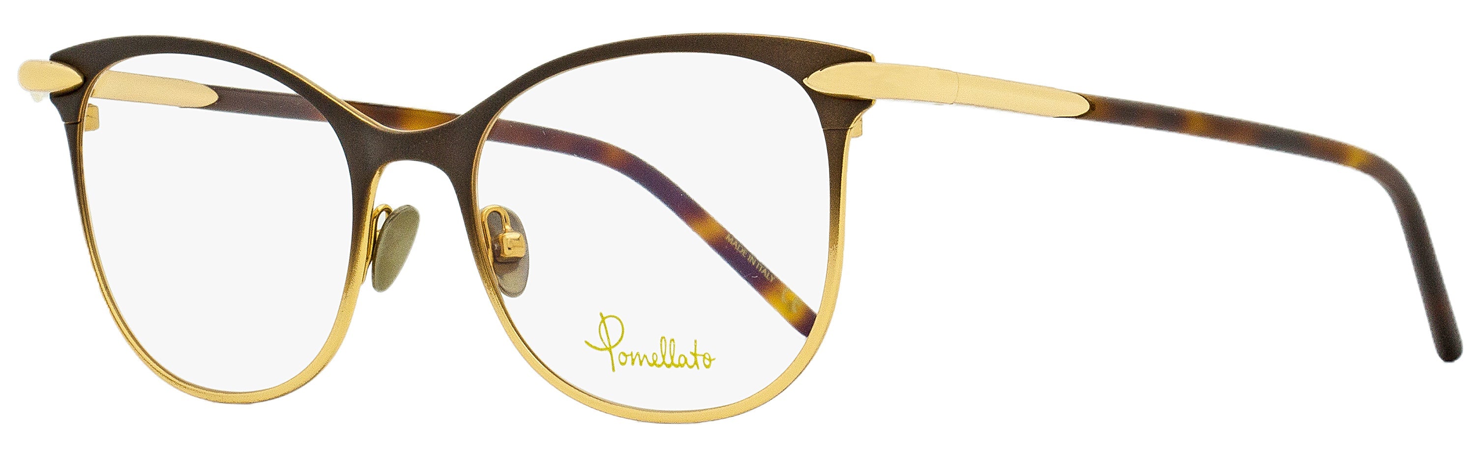 Pomellato PM0054O Rectangular Metal-Acetate Eyeglasses — Brown, view 2