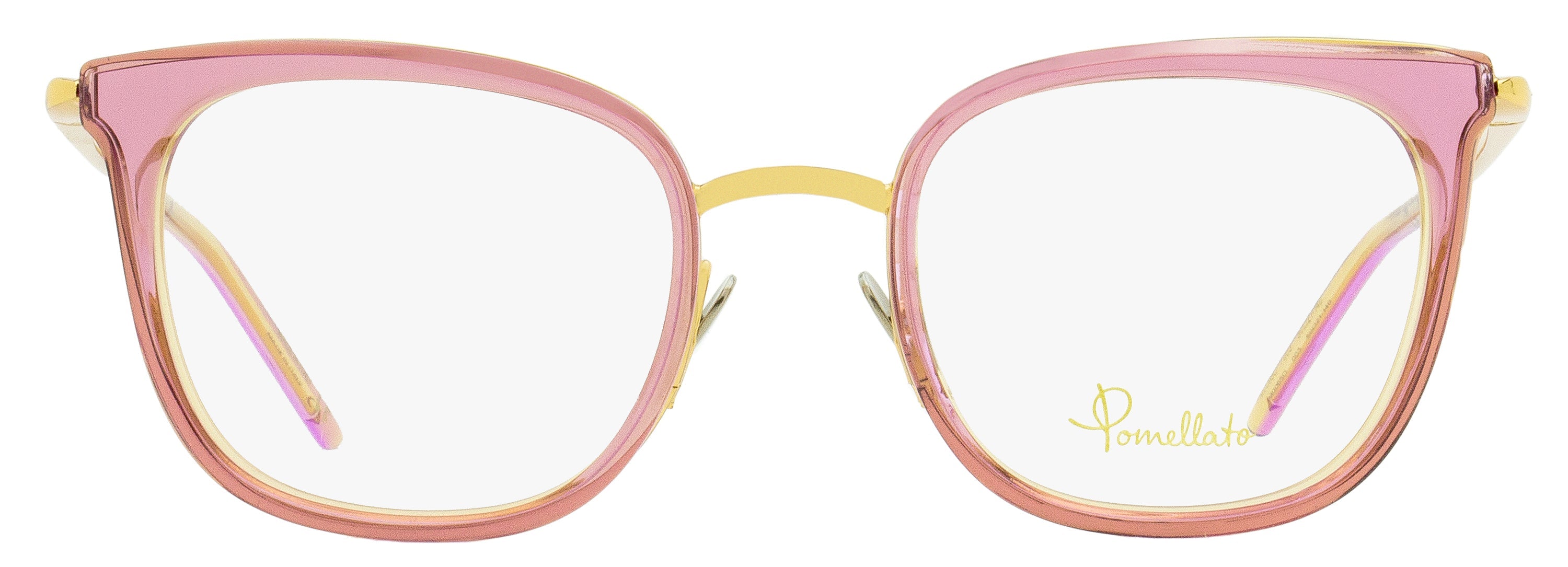 Pomellato PM0065O Square Metal-Acetate Eyeglasses — Pink by Pomellato
