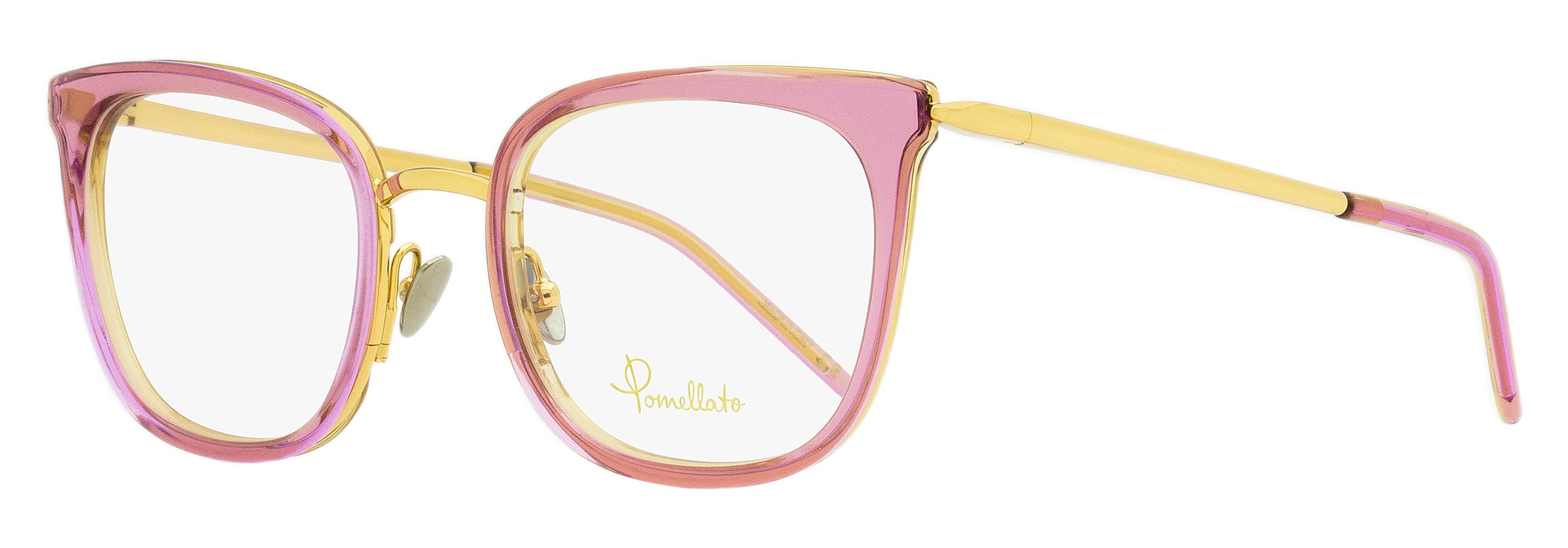 Pomellato PM0065O Square Metal-Acetate Eyeglasses — Pink, view 2