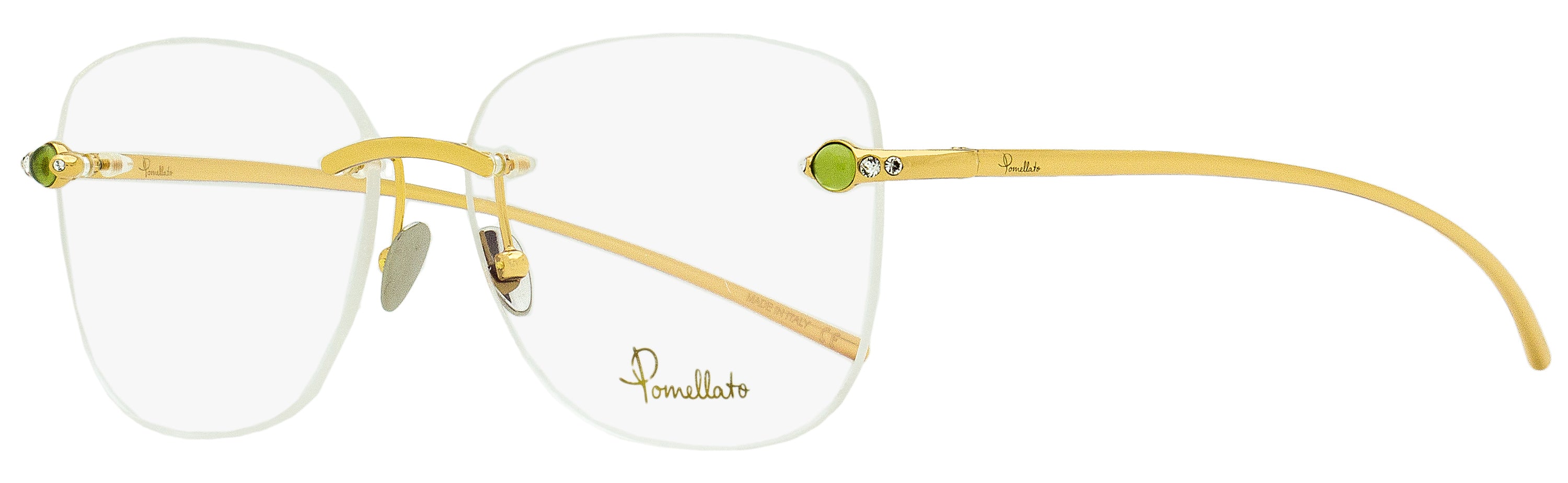 Pomellato PM0071O Rimless Metal with Cabochon Stones Eyeglasses — Gold, view 2