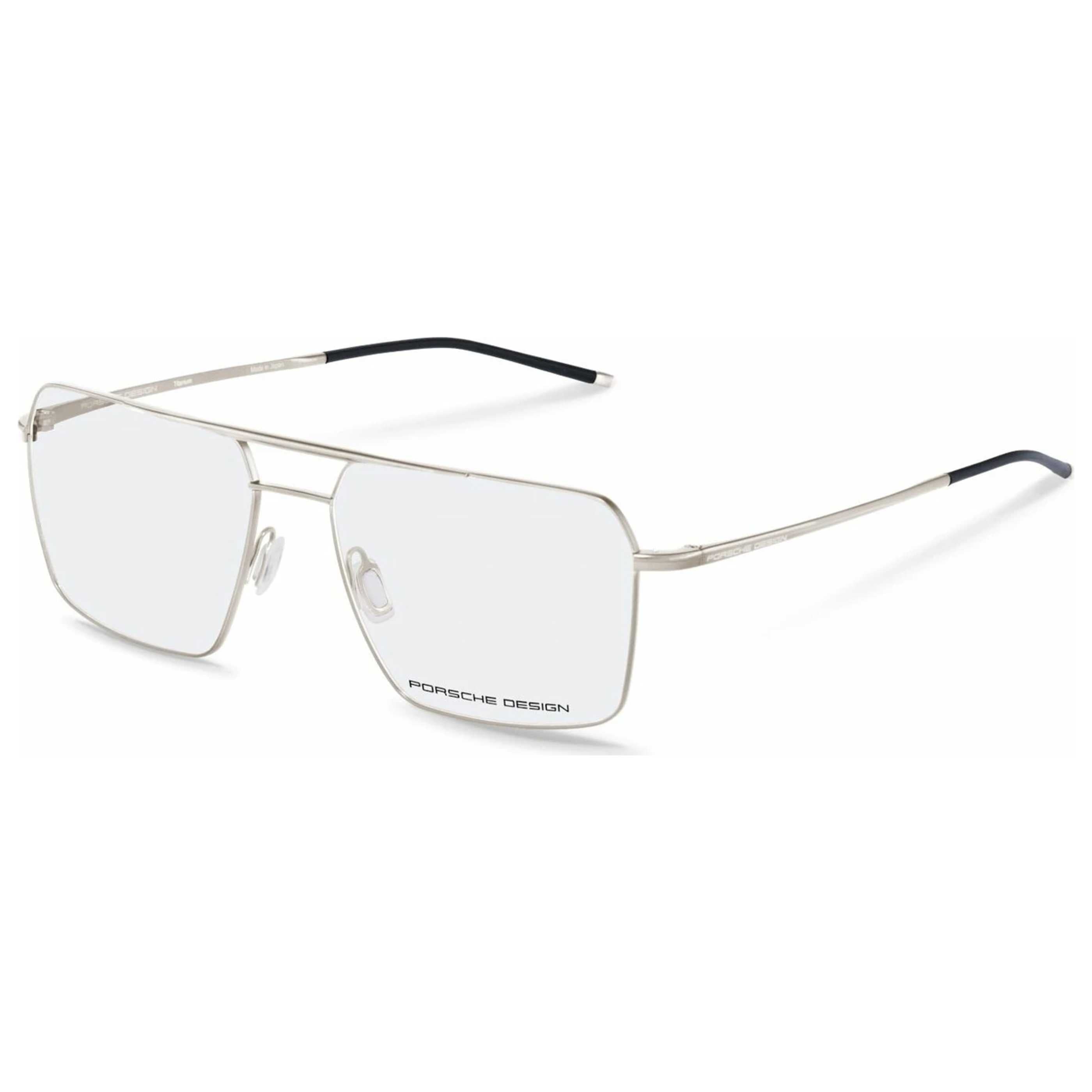Porsche Design P838657B Metal Square Eyeglasses — Silver by Porsche Design