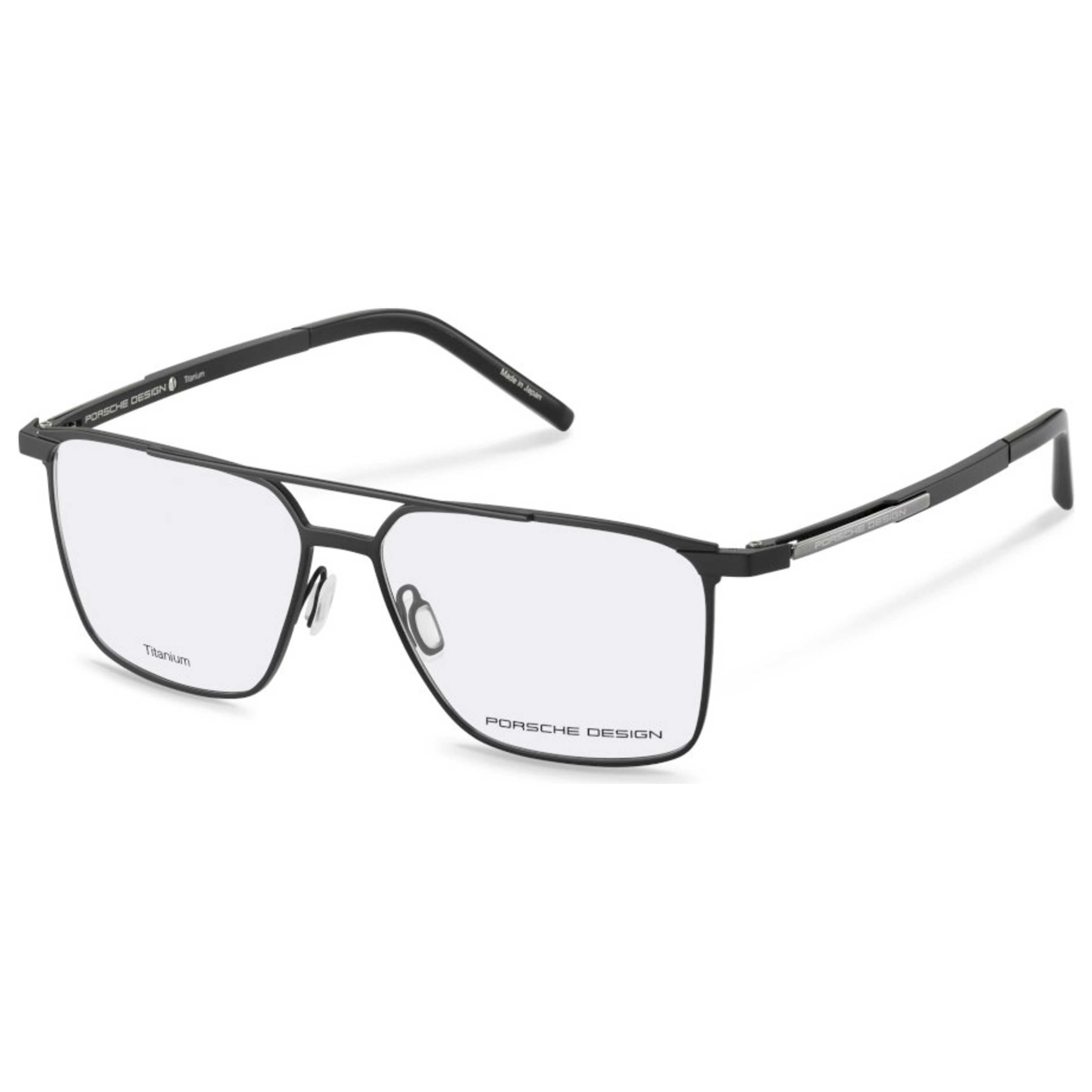 Porsche Design P839256B Titanium Rectangle Eyeglasses — Black by Porsche Design