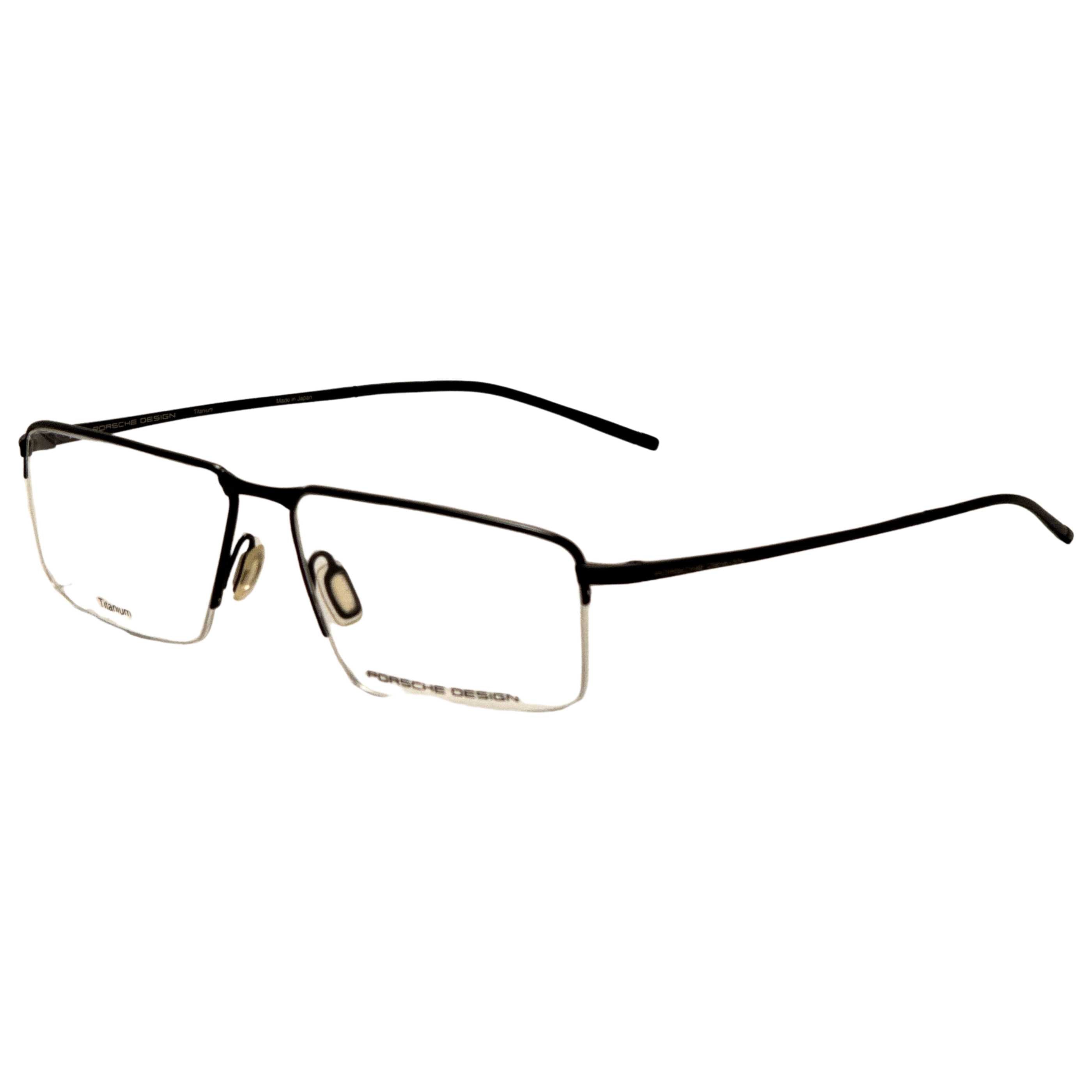 Porsche Design P873658A Rectangle Metal Frame Eyeglasses — Black by Porsche Design